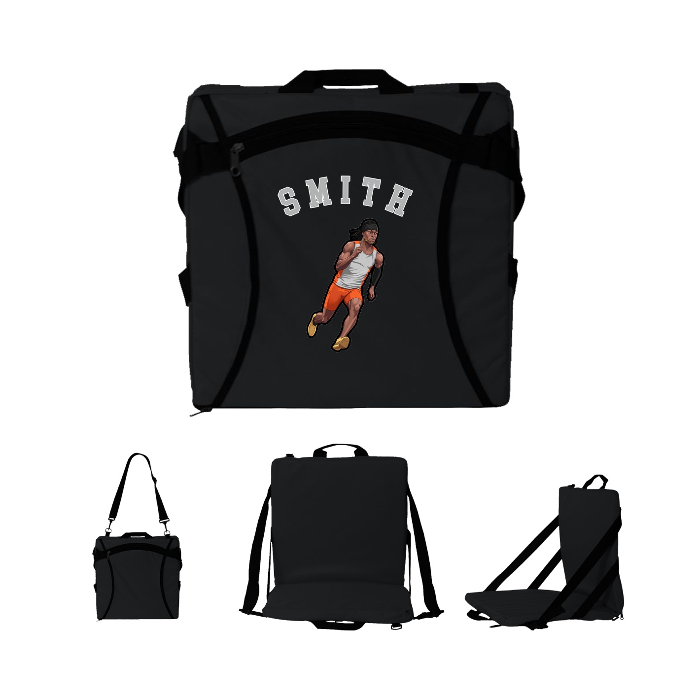 Folding Stadium Seat — Shirsey Arch in Black
