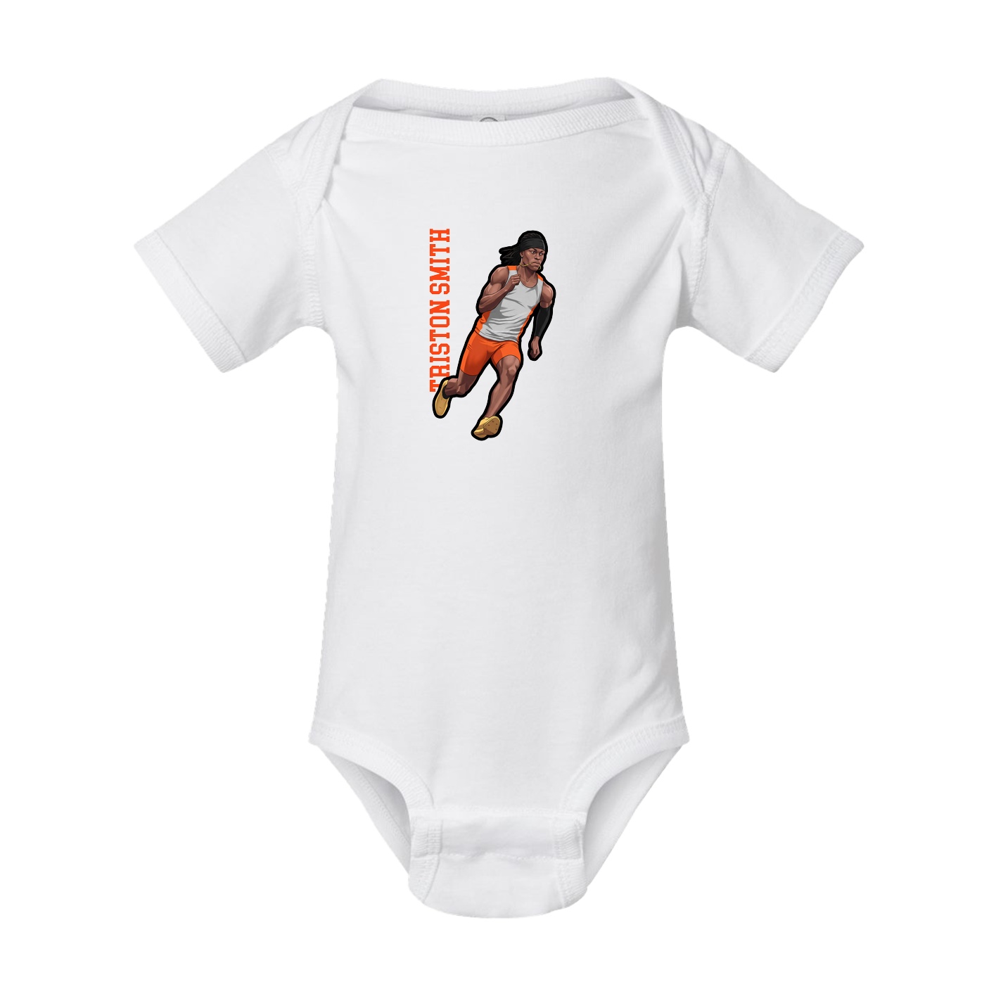 Baby Onesie — Name Vertical in White