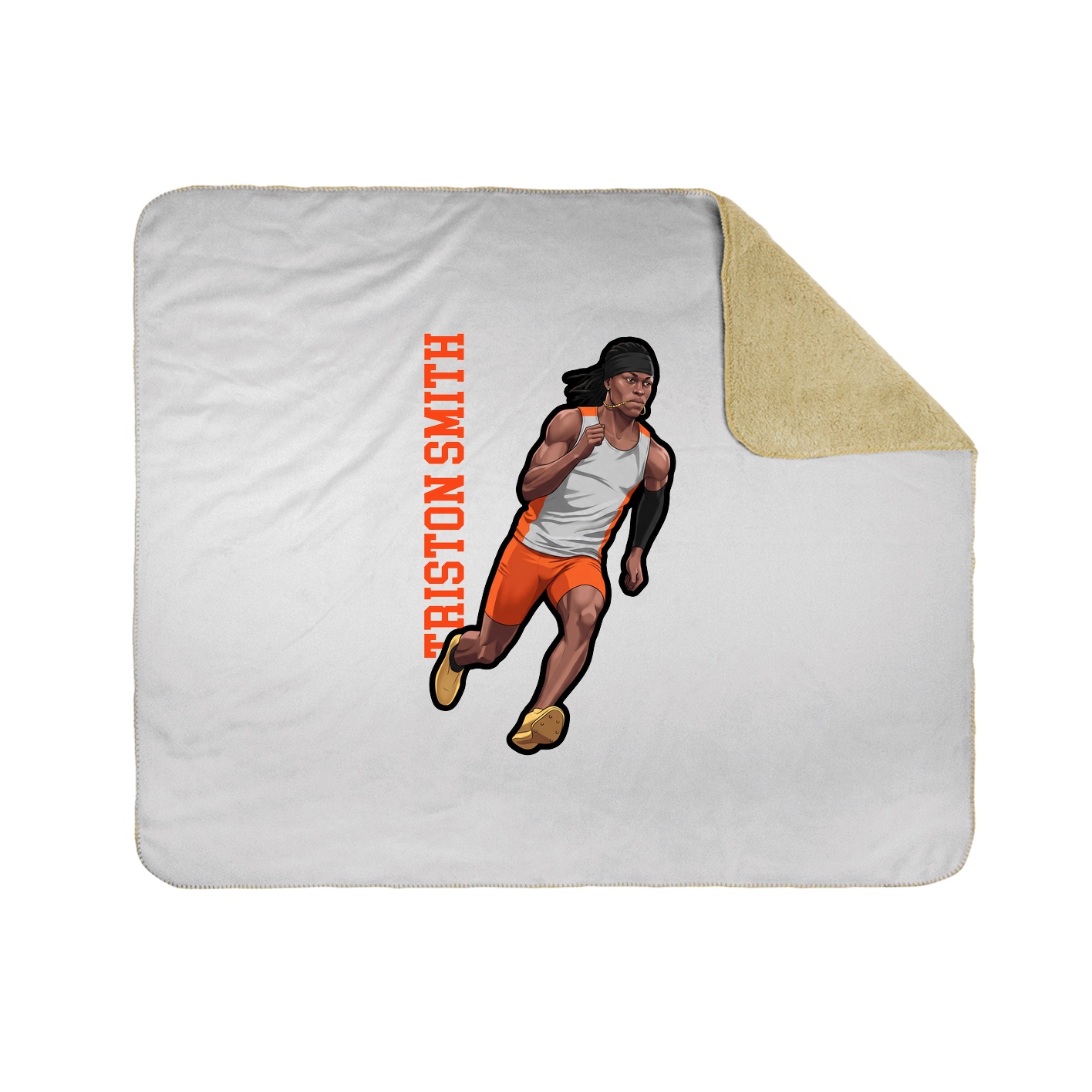 Throw Blanket — Name Vertical in White