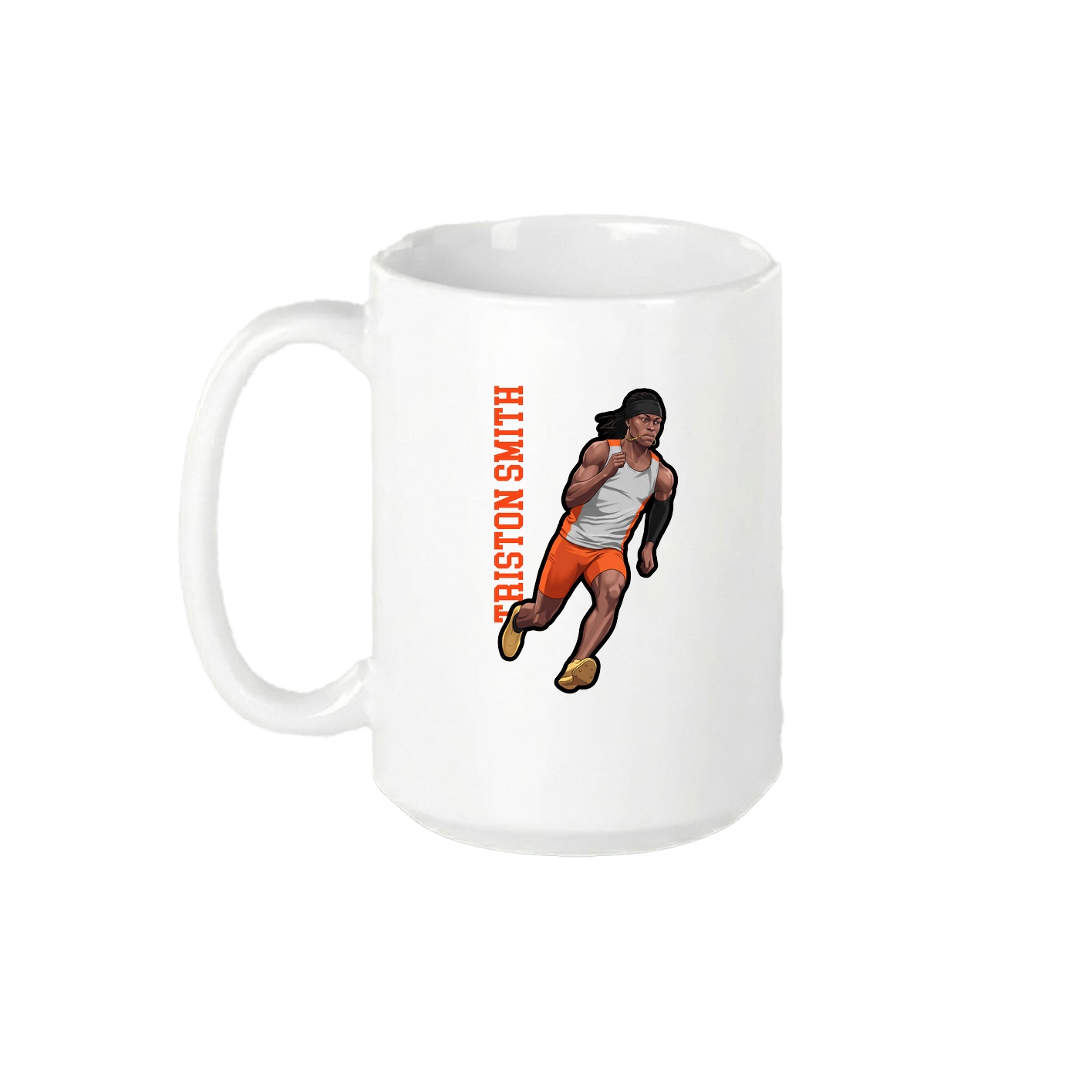 15oz Coffee Mug — Name Vertical in White