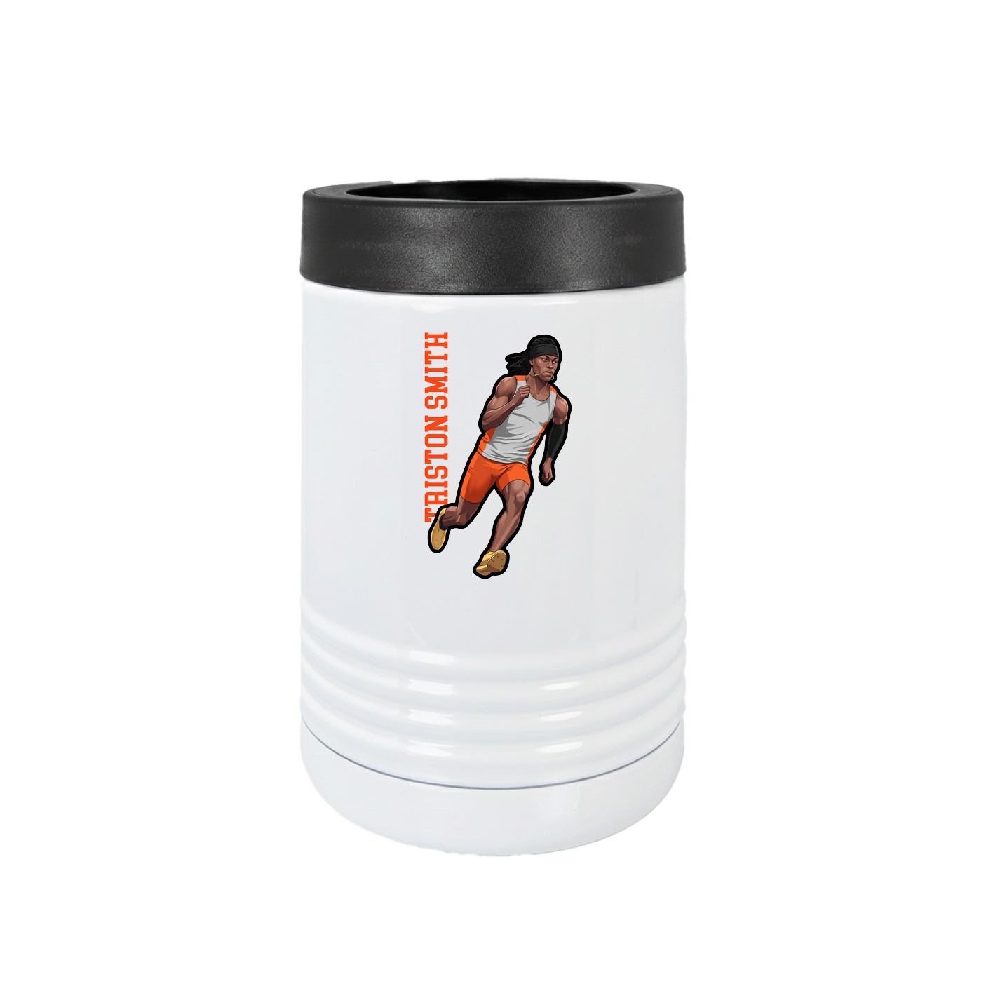 Beverage Holder — Name Vertical in White