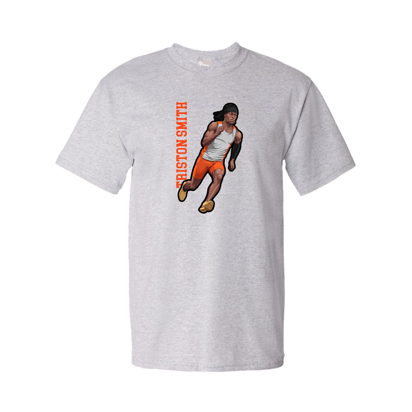 Tee — Name Vertical in Grey