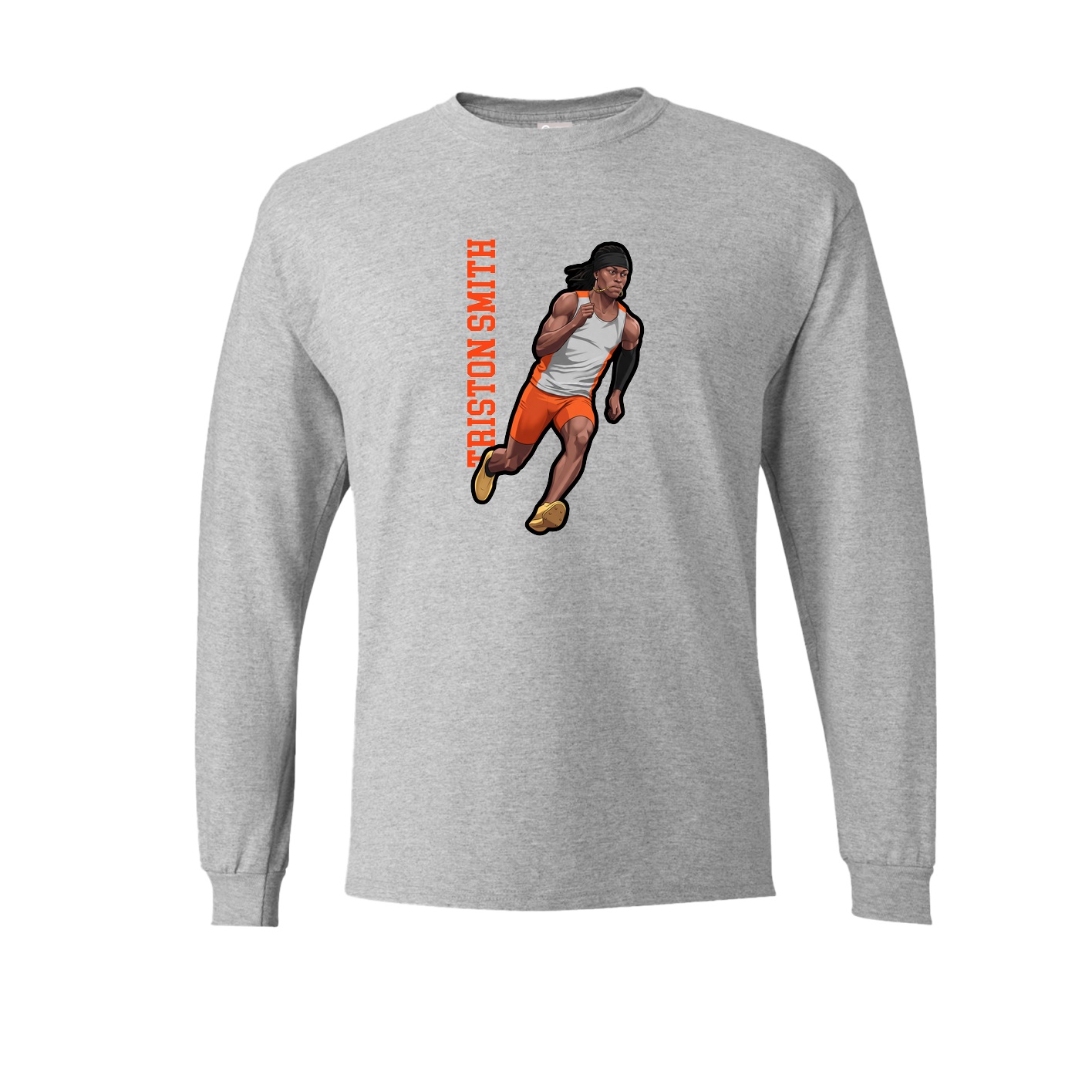 Long Sleeve Tee — Name Vertical in Grey