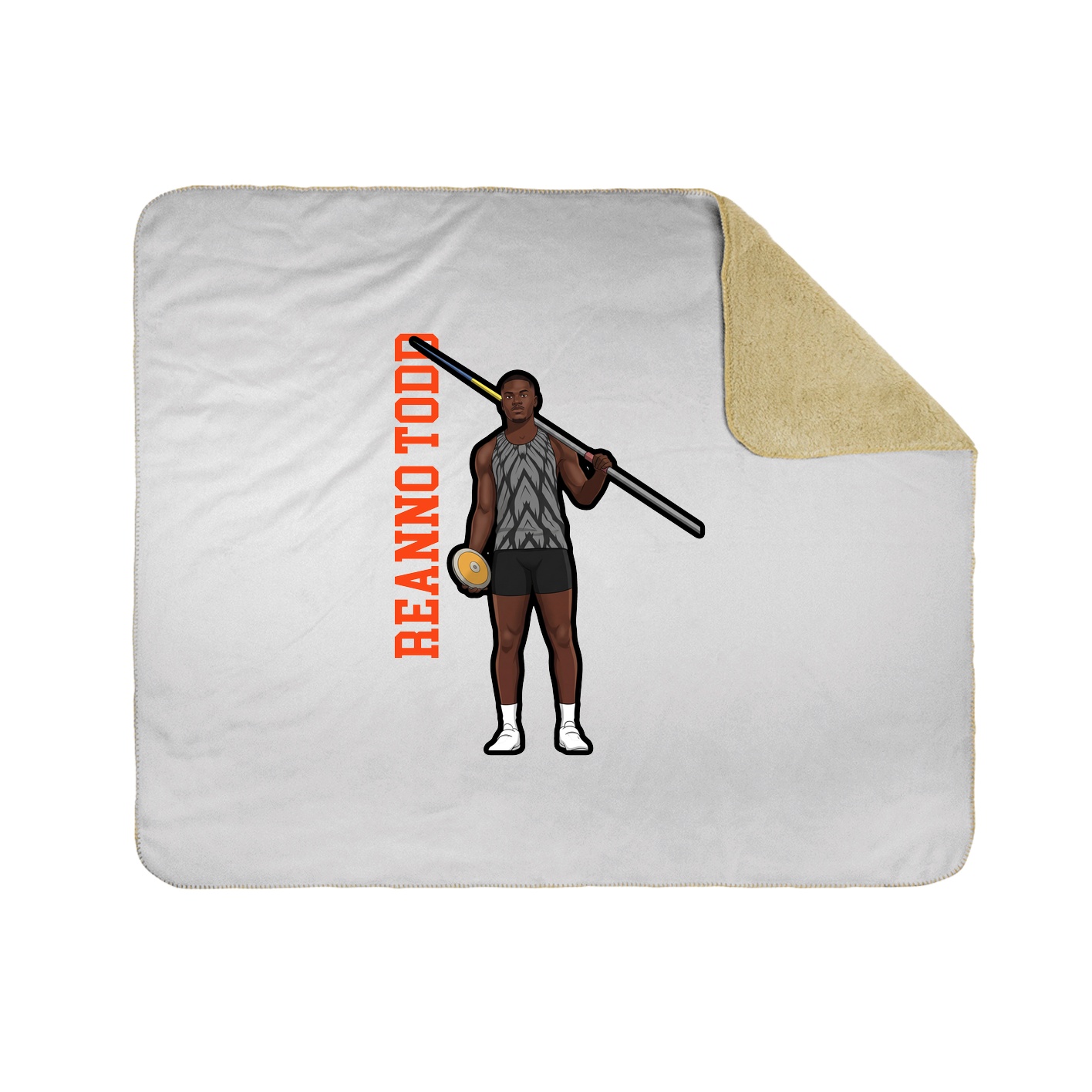 Throw Blanket — Name Vertical in White