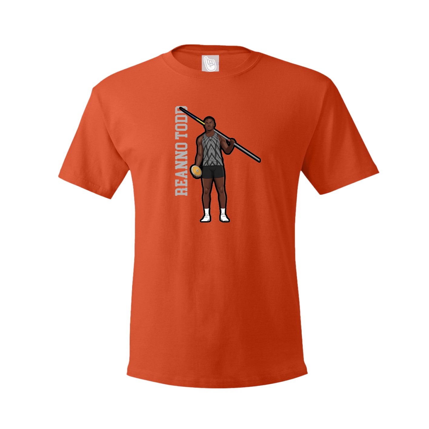 Tee — Name Vertical in Orange