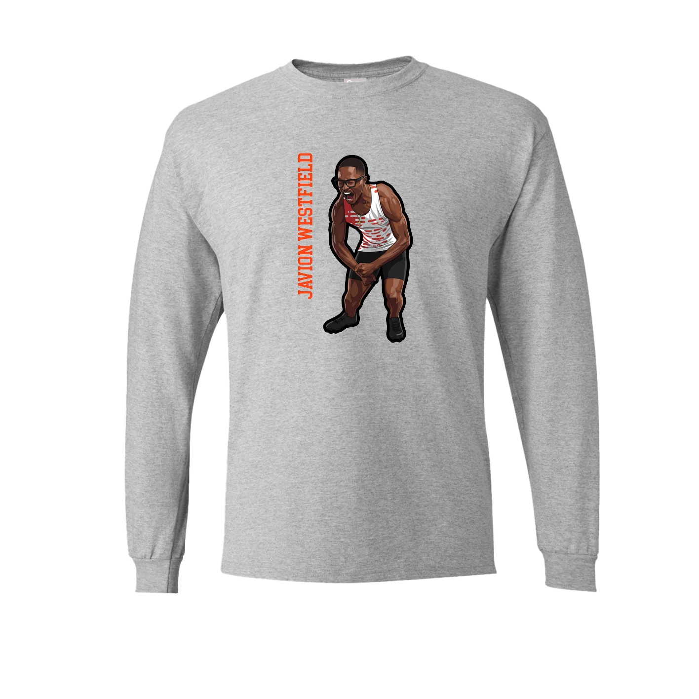 Long Sleeve Tee — Name Vertical in Grey