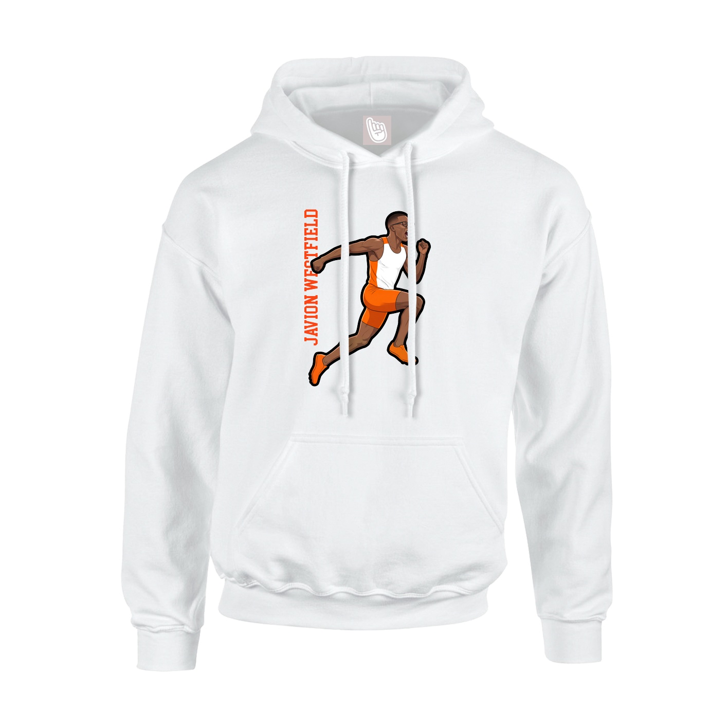 Hoodie — Name Vertical in White
