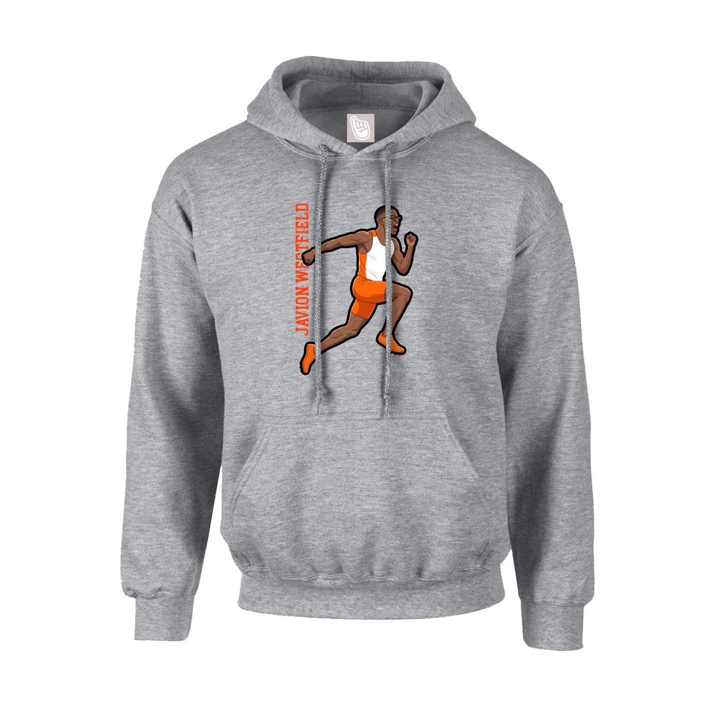 Youth Hoodie — Name Vertical in Grey