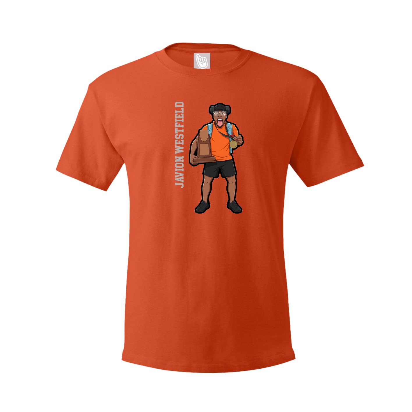 Youth Tee — Name Vertical in Orange