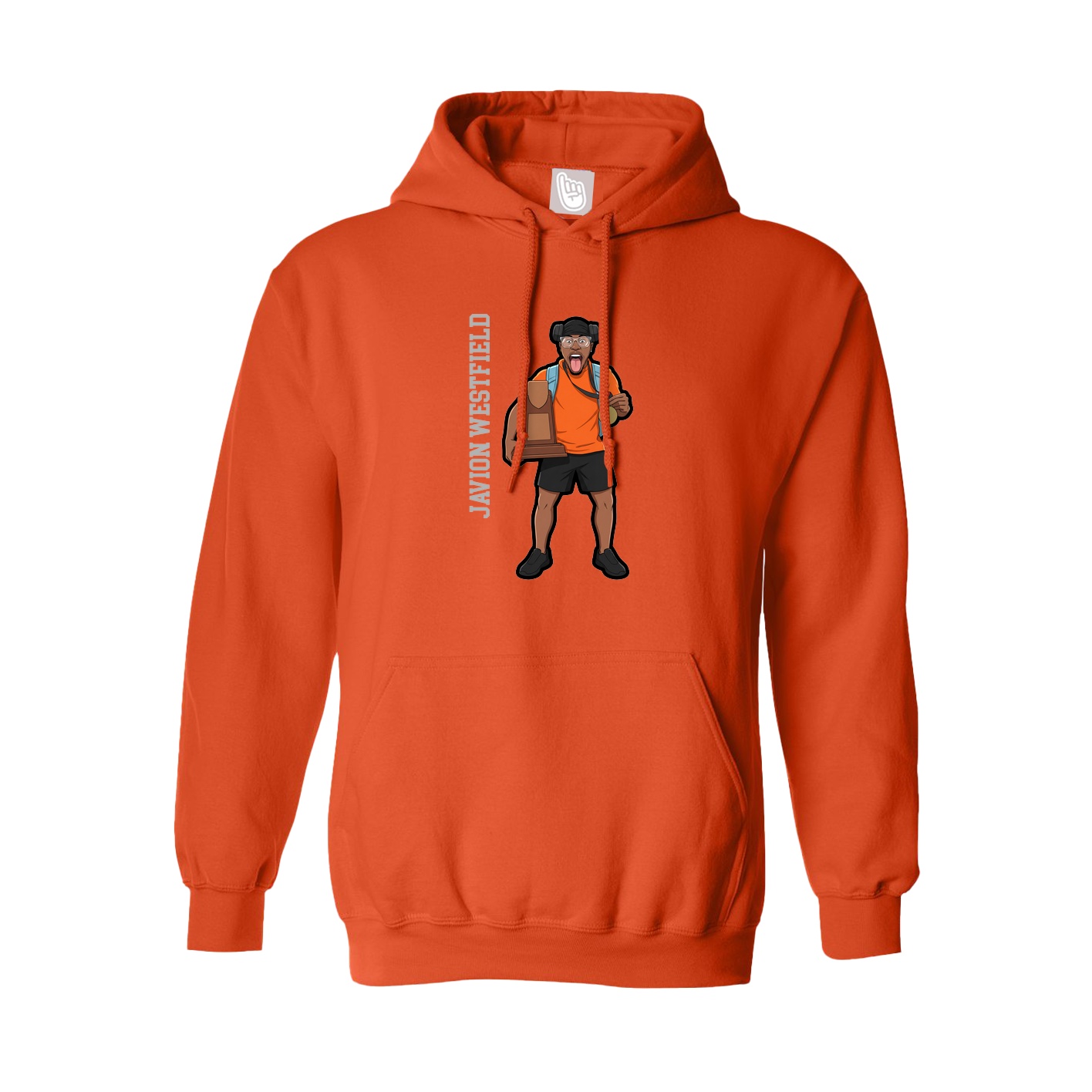 Youth Hoodie — Name Vertical in Orange