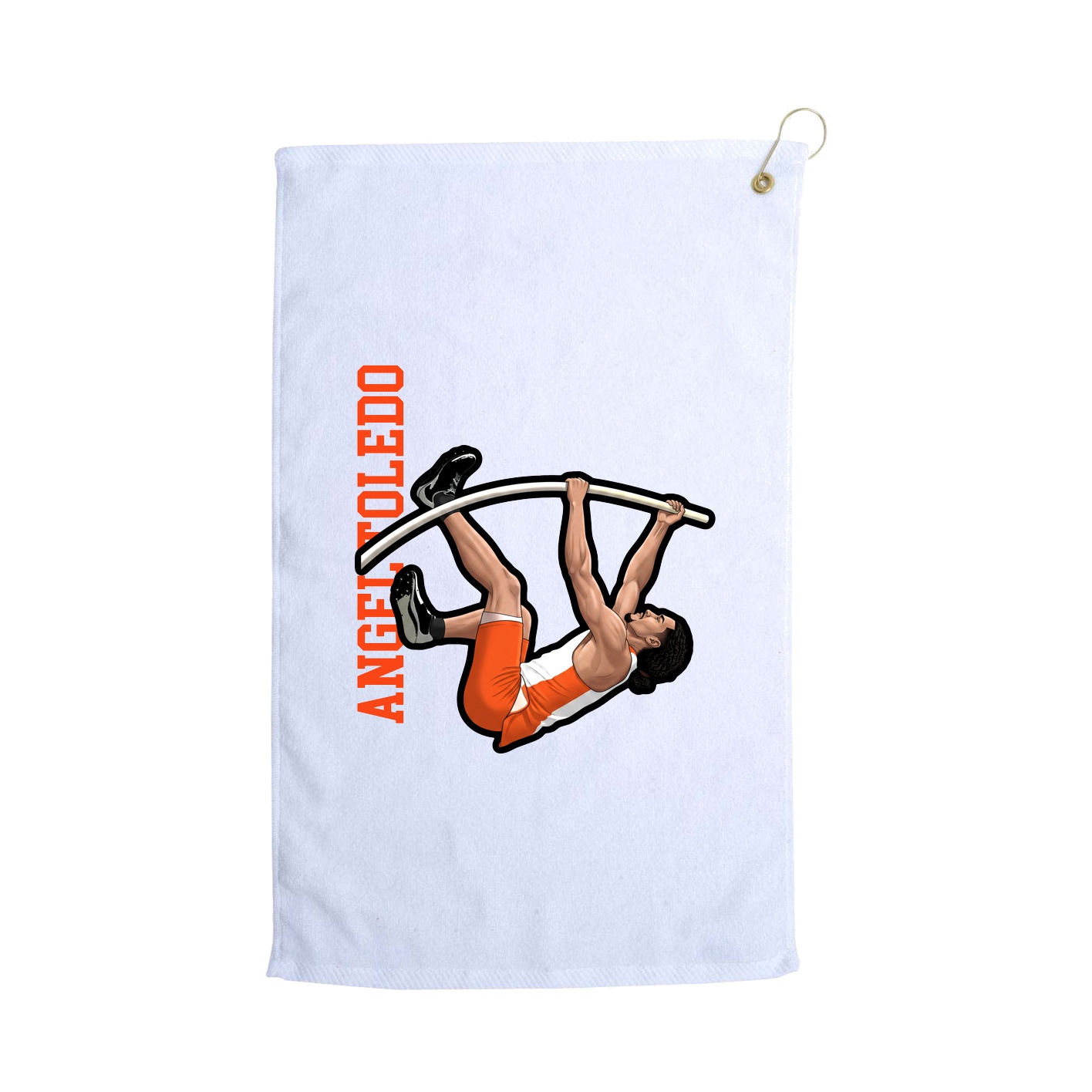 Golf Towel — Name Vertical in White