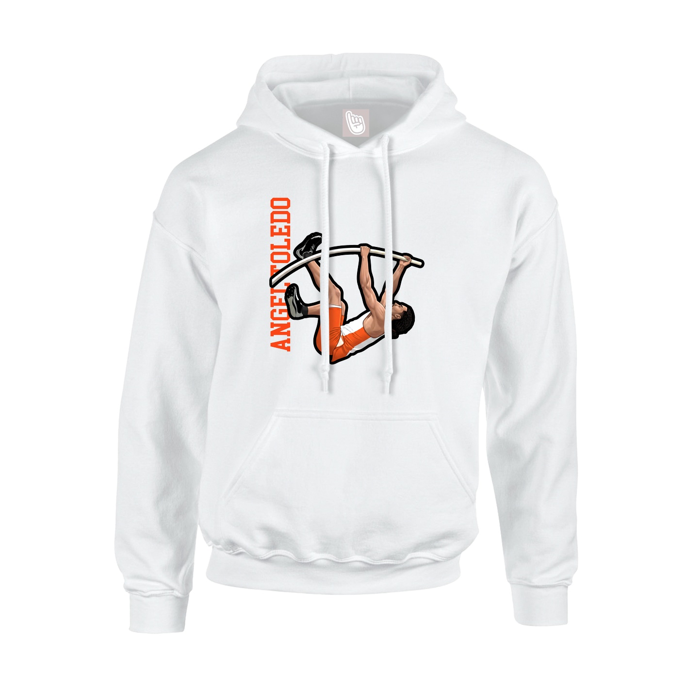 Youth Hoodie — Name Vertical in White