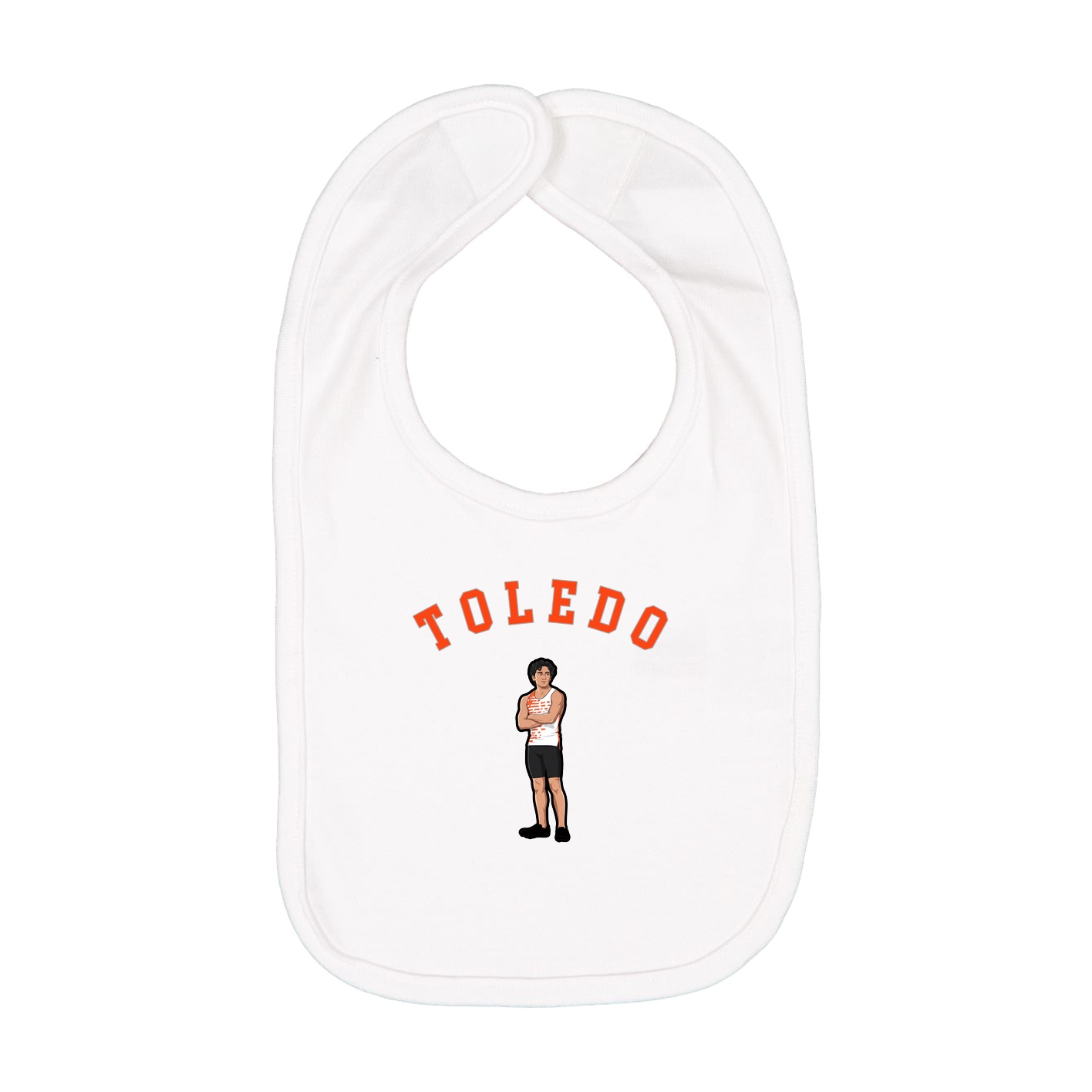 Infant Bib — Shirsey Arch in White