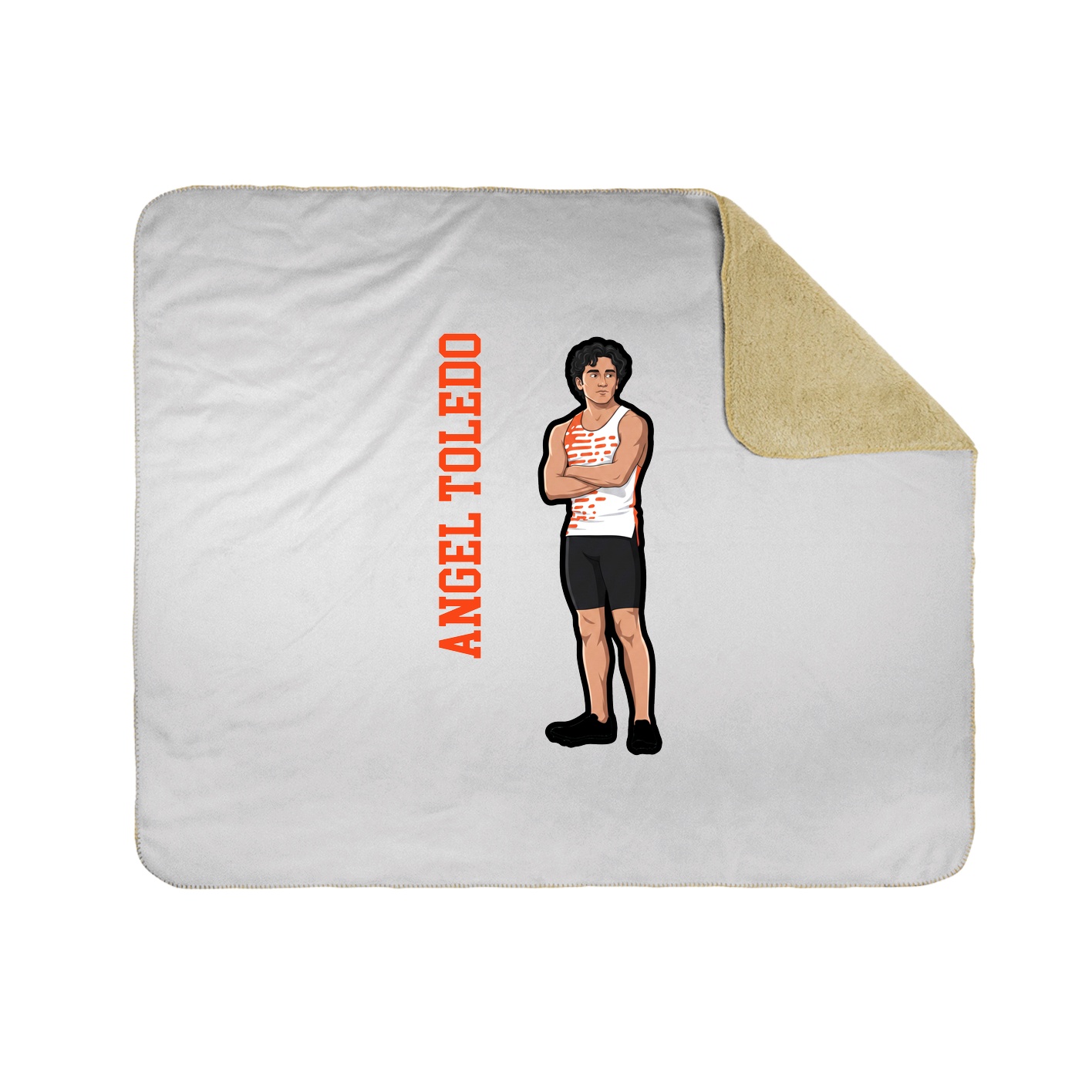 Throw Blanket — Name Vertical in White