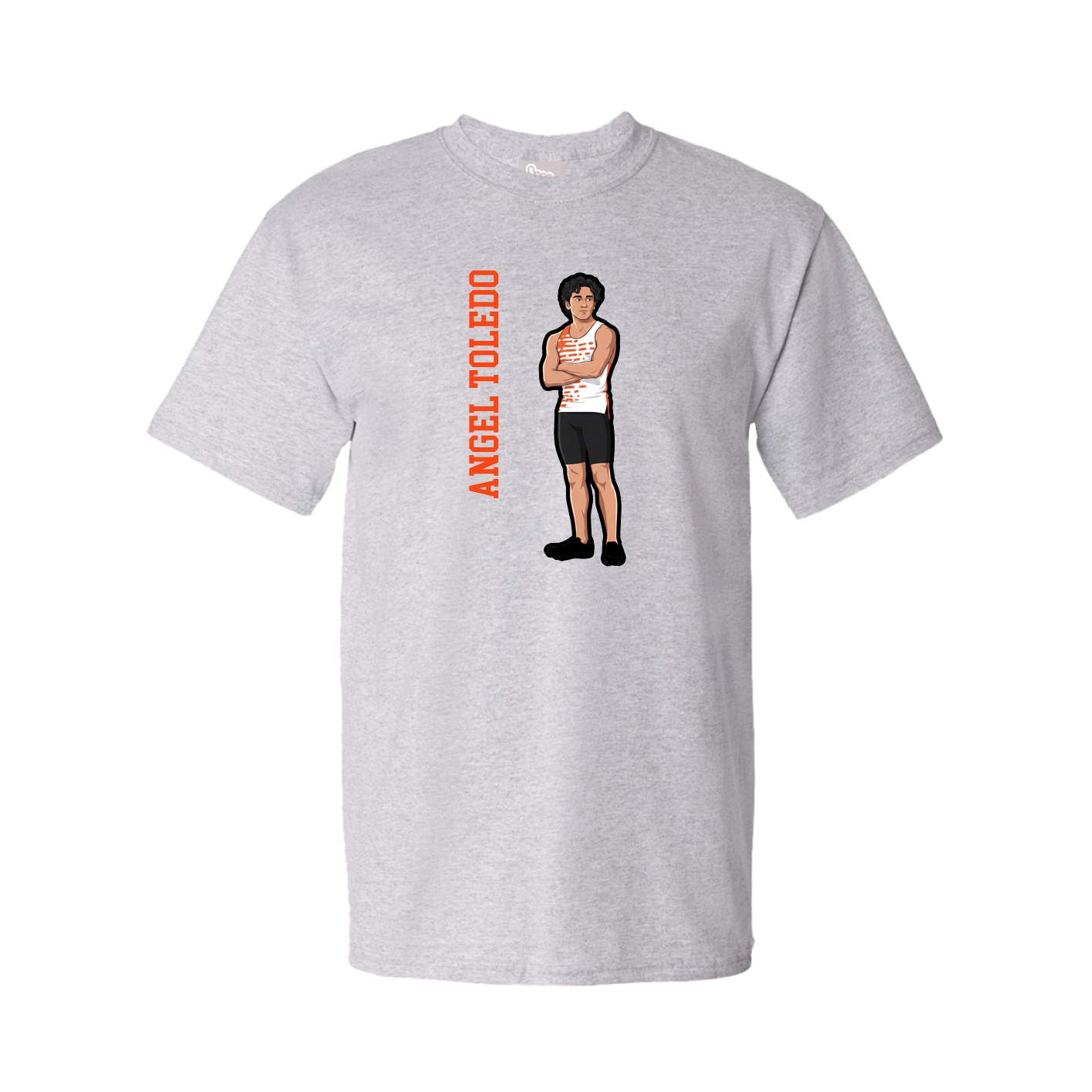 Youth Tee — Name Vertical in Grey