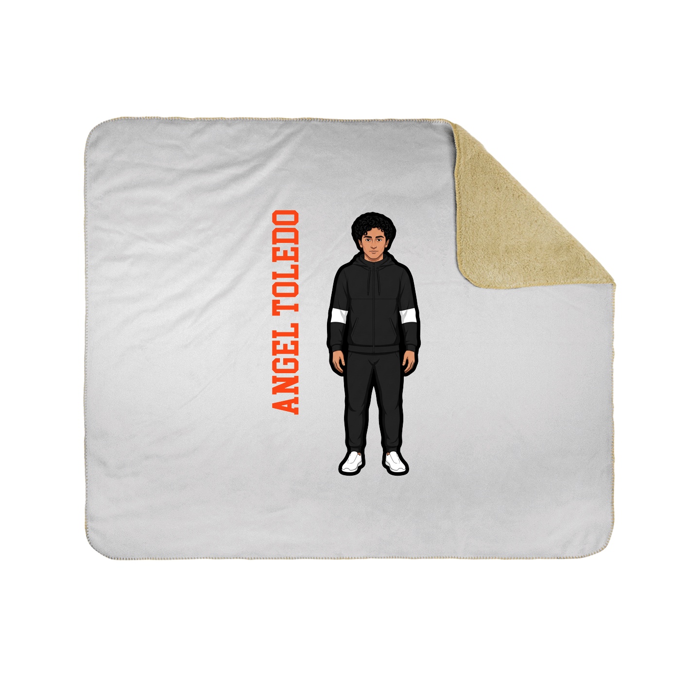 Throw Blanket — Name Vertical in White