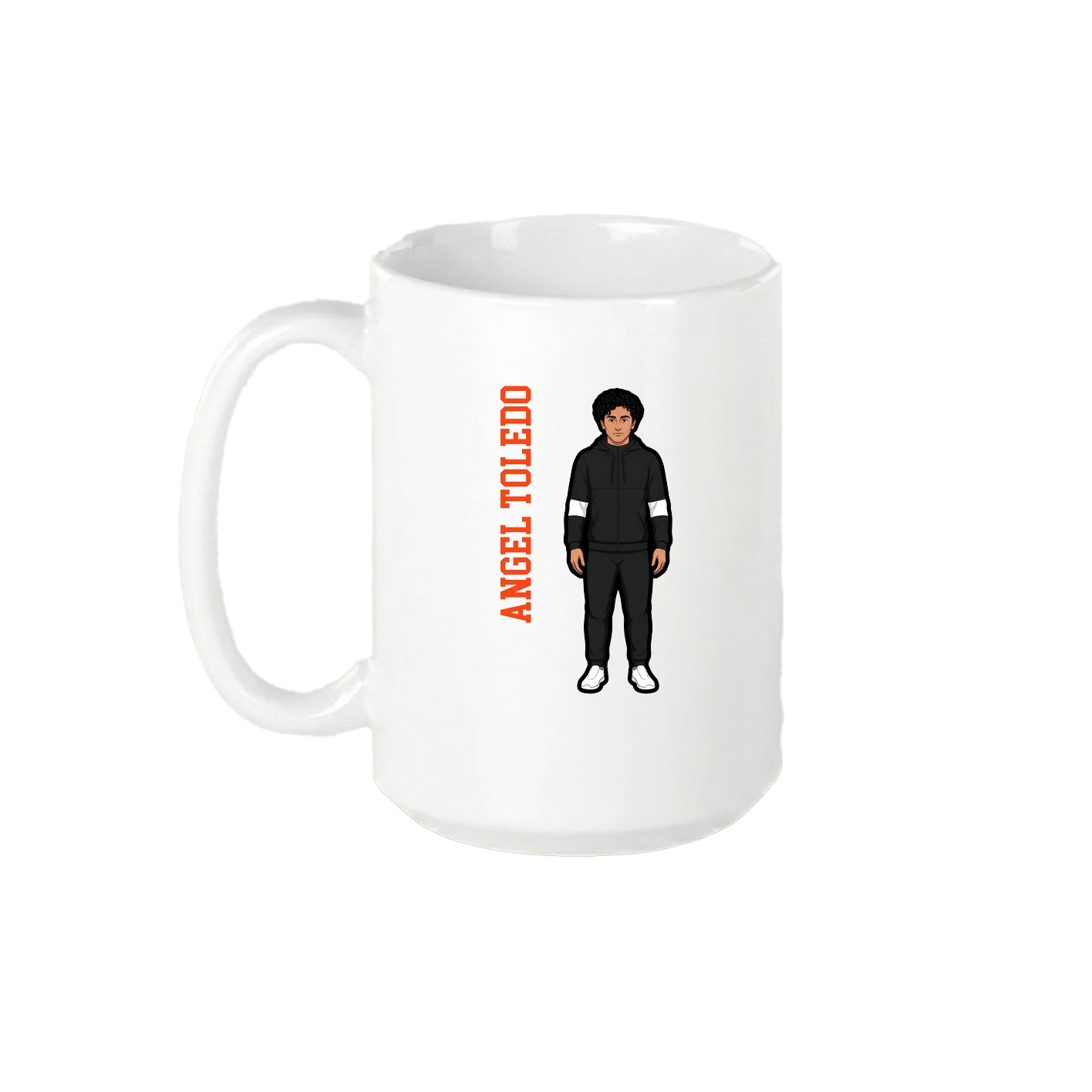 15oz Coffee Mug — Name Vertical in White