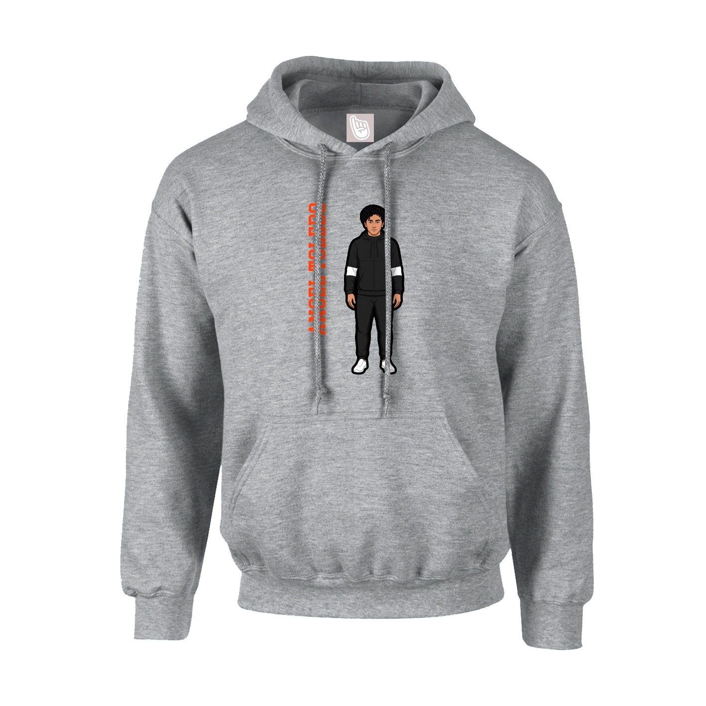 Hoodie — Name Vertical in Grey