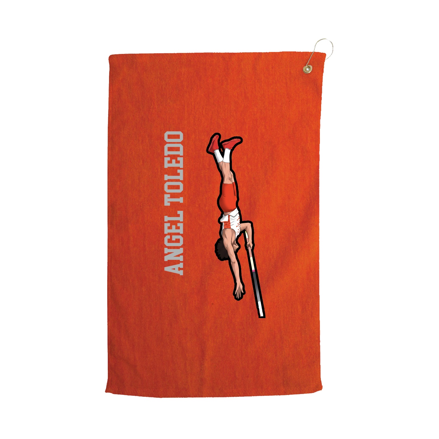 Golf Towel — Name Vertical in Orange