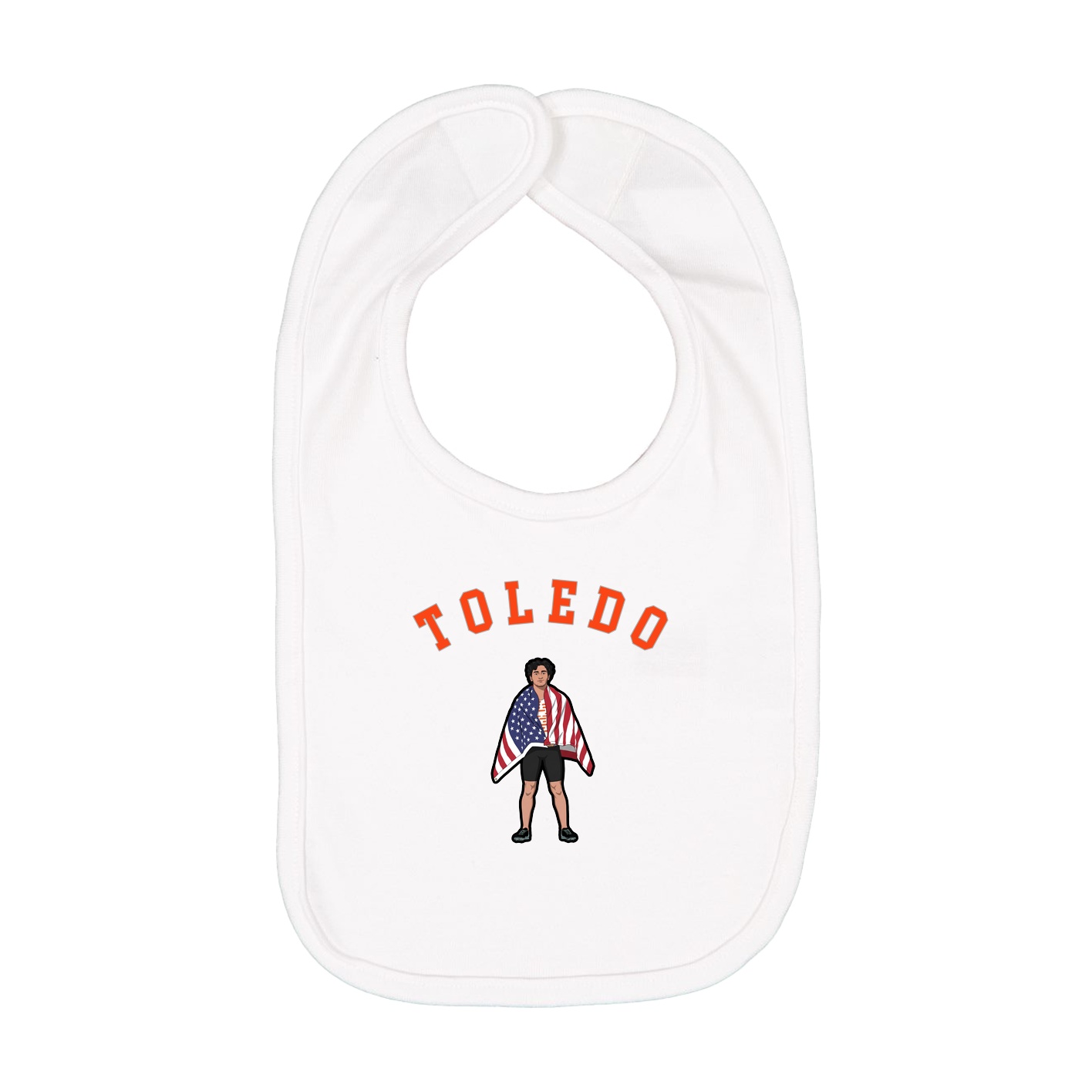 Infant Bib — Shirsey Arch in White