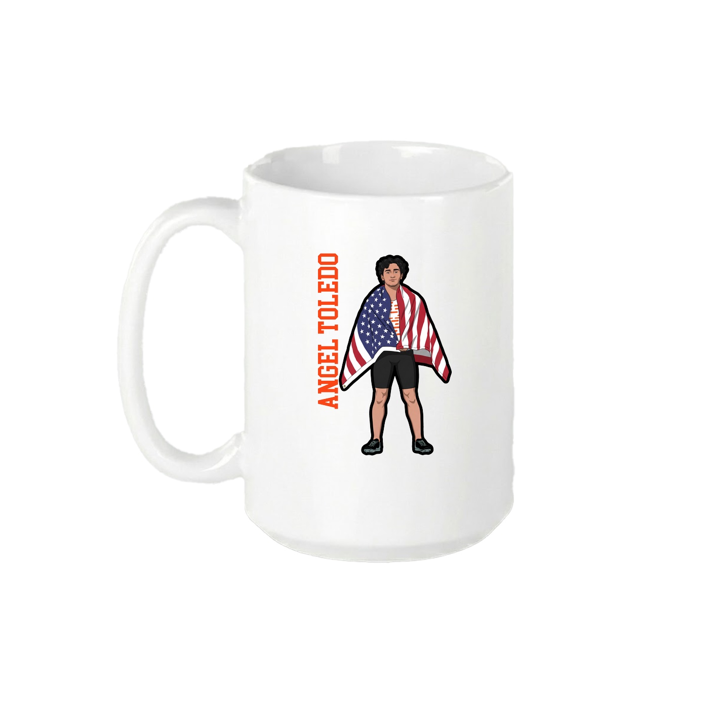 15oz Coffee Mug — Name Vertical in White