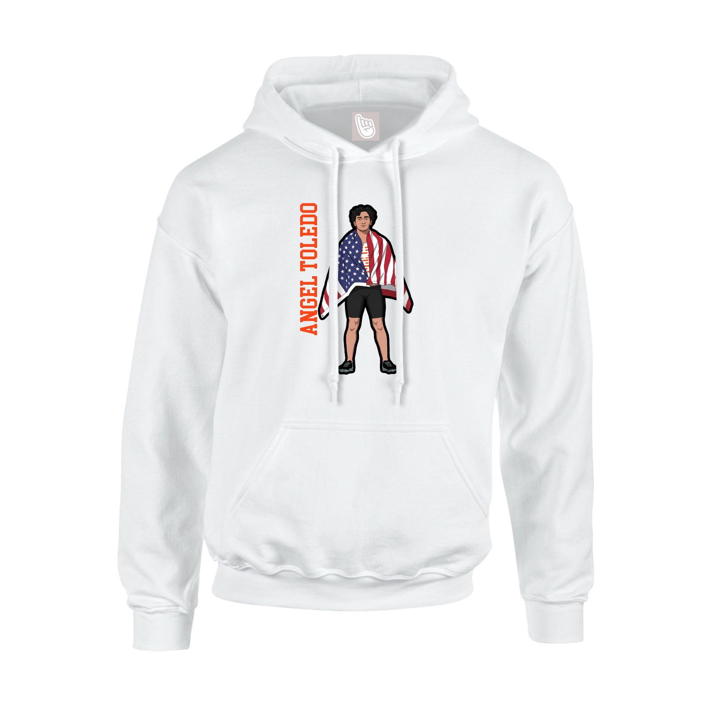 Youth Hoodie — Name Vertical in White