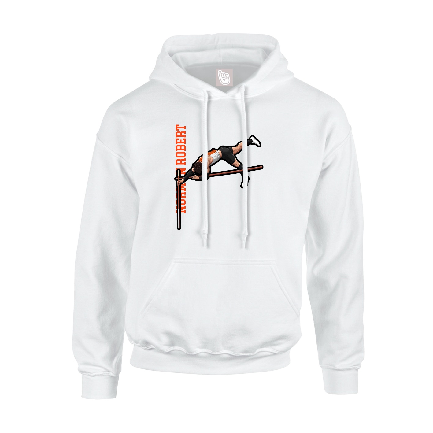 Hoodie — Name Vertical in White