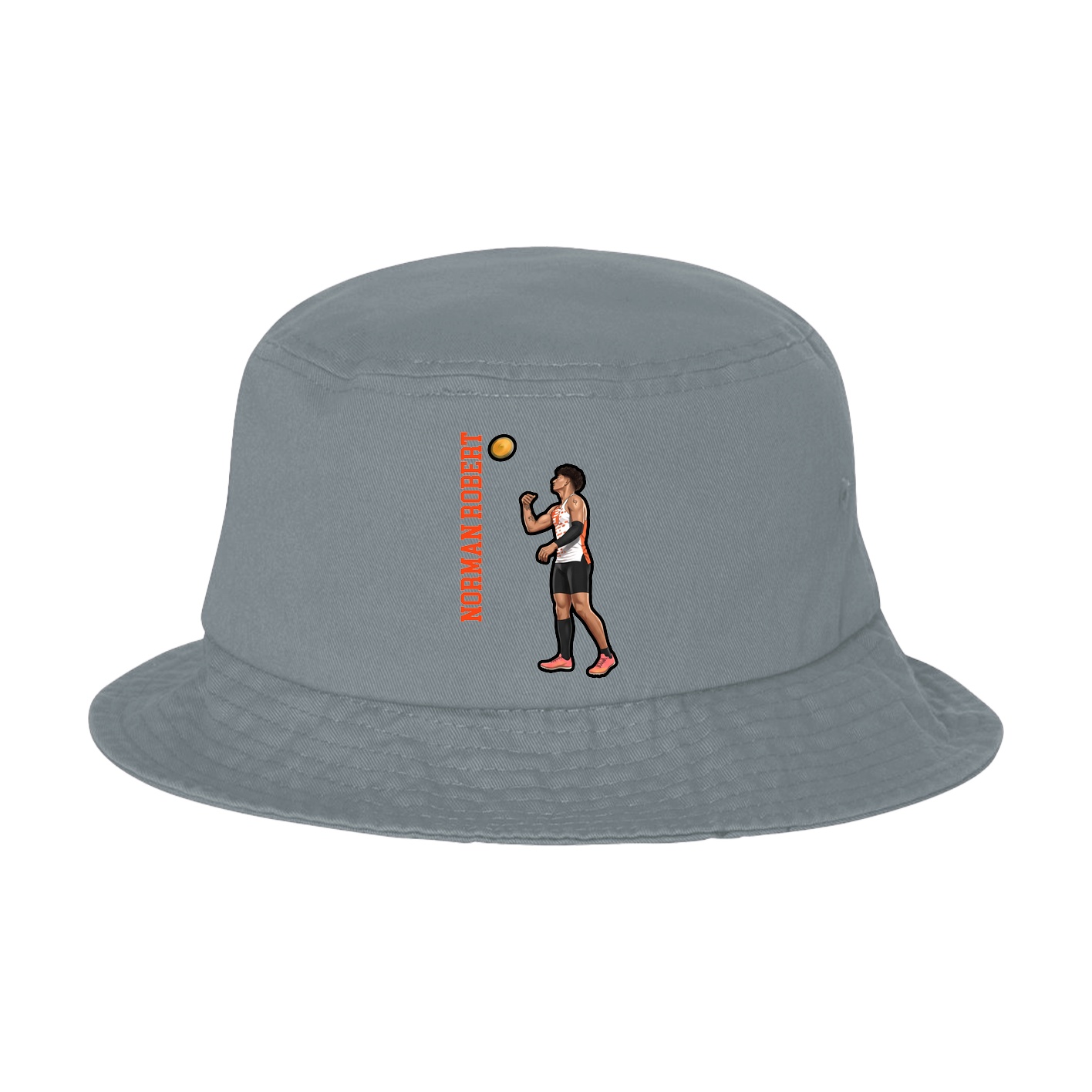Bucket Cap — Name Vertical in Grey
