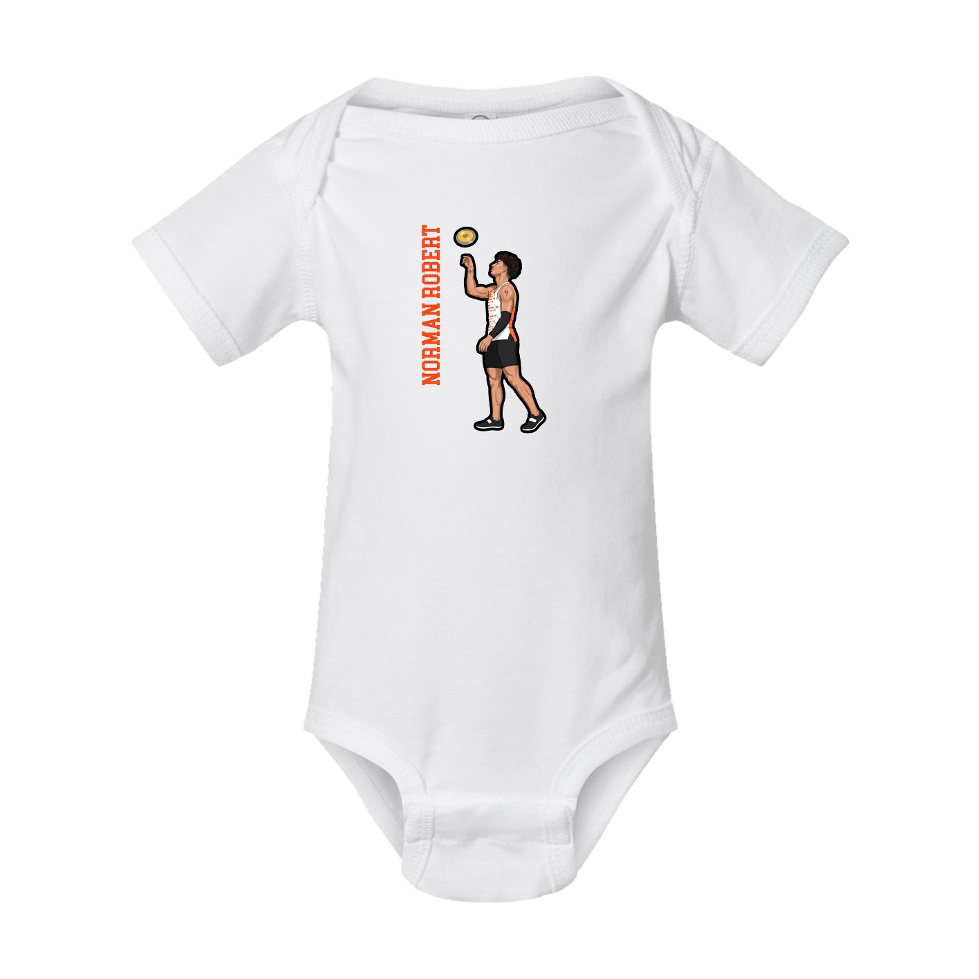 Baby Onesie — Name Vertical in White