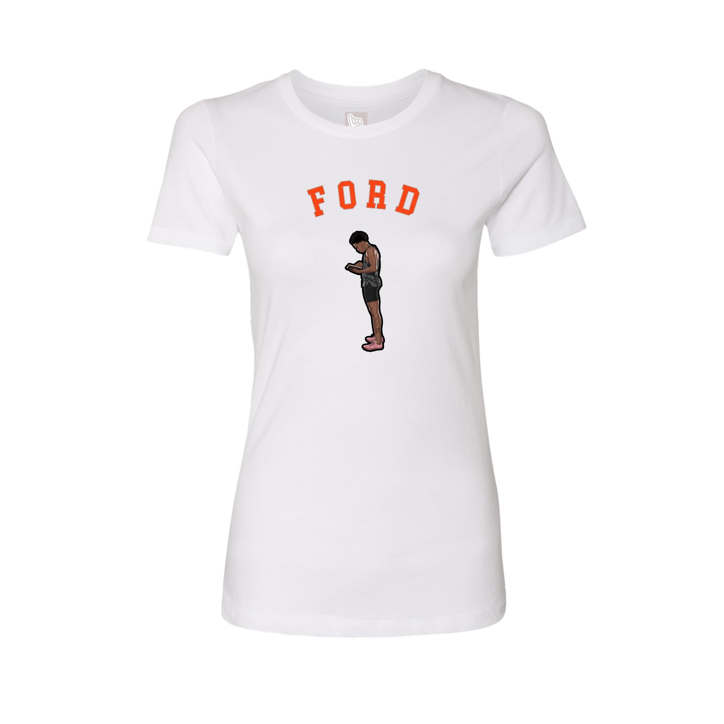 Fitted Women's Tee — Shirsey Arch in White