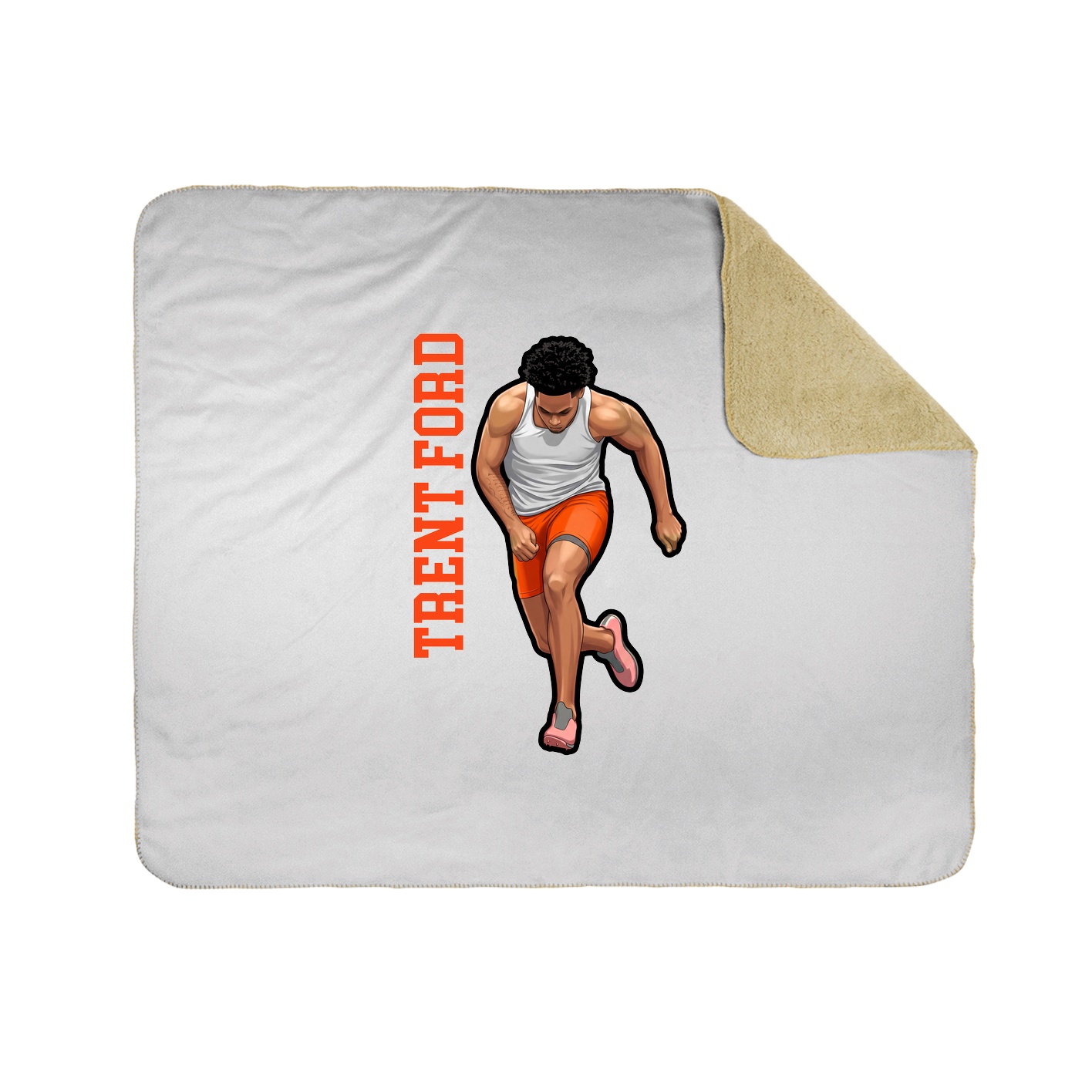 Throw Blanket — Name Vertical in White