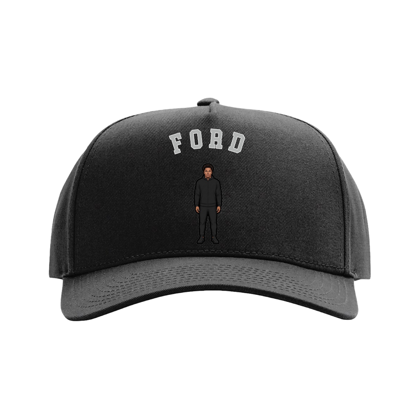 Full Fabric Five-Panel Champ Cap — Shirsey Arch in Black