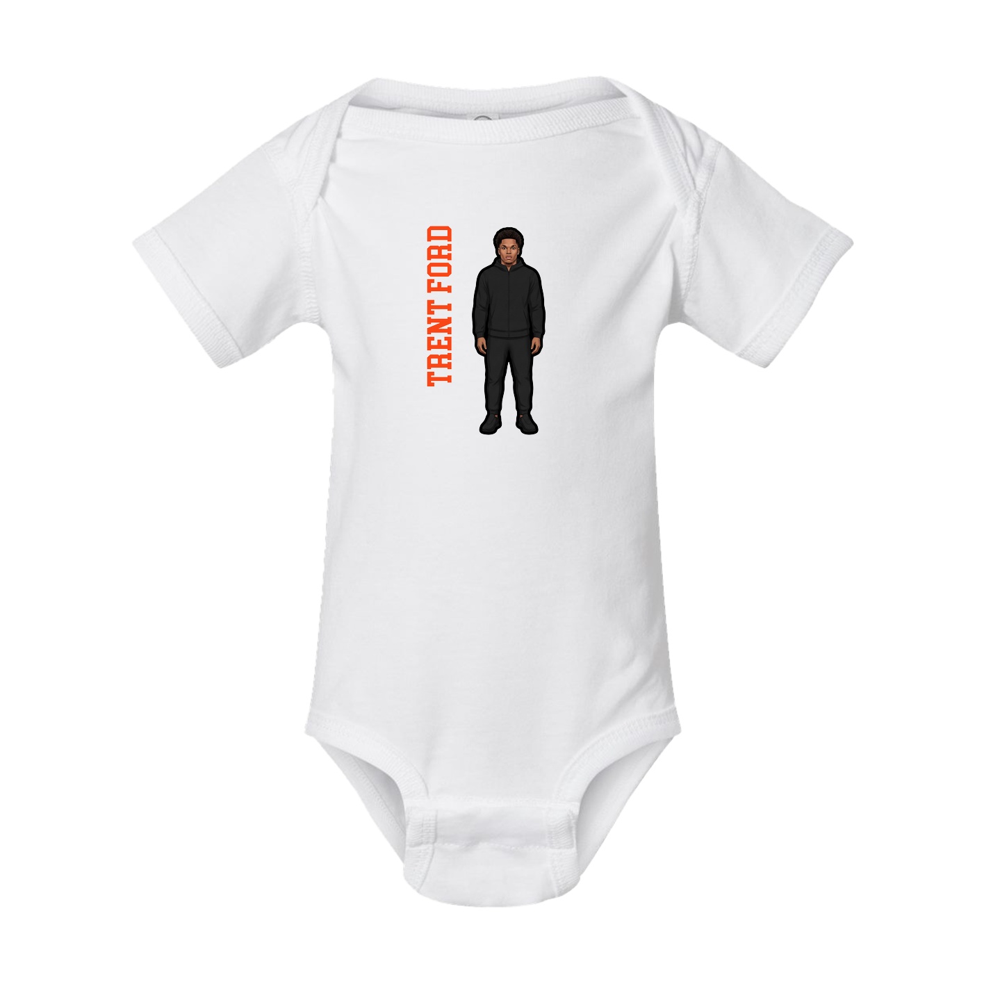Baby Onesie — Name Vertical in White