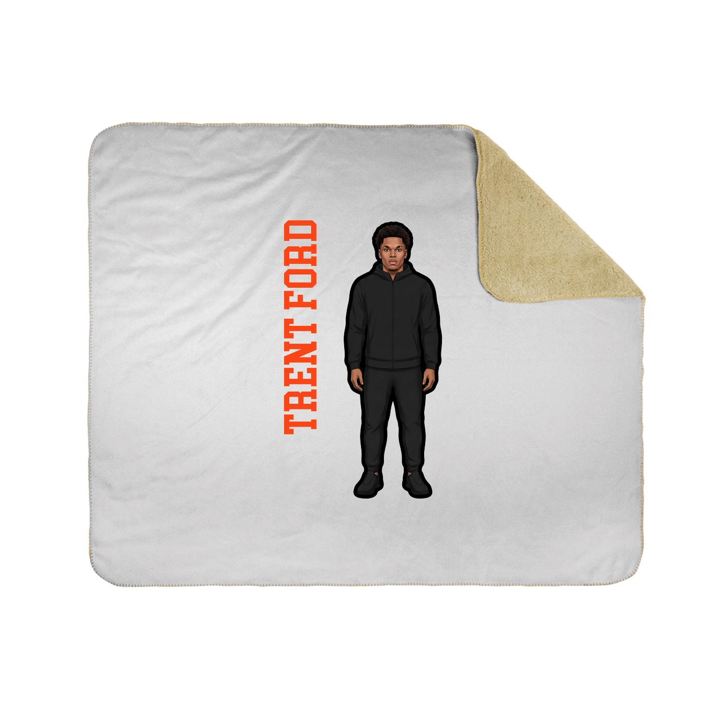 Throw Blanket — Name Vertical in White