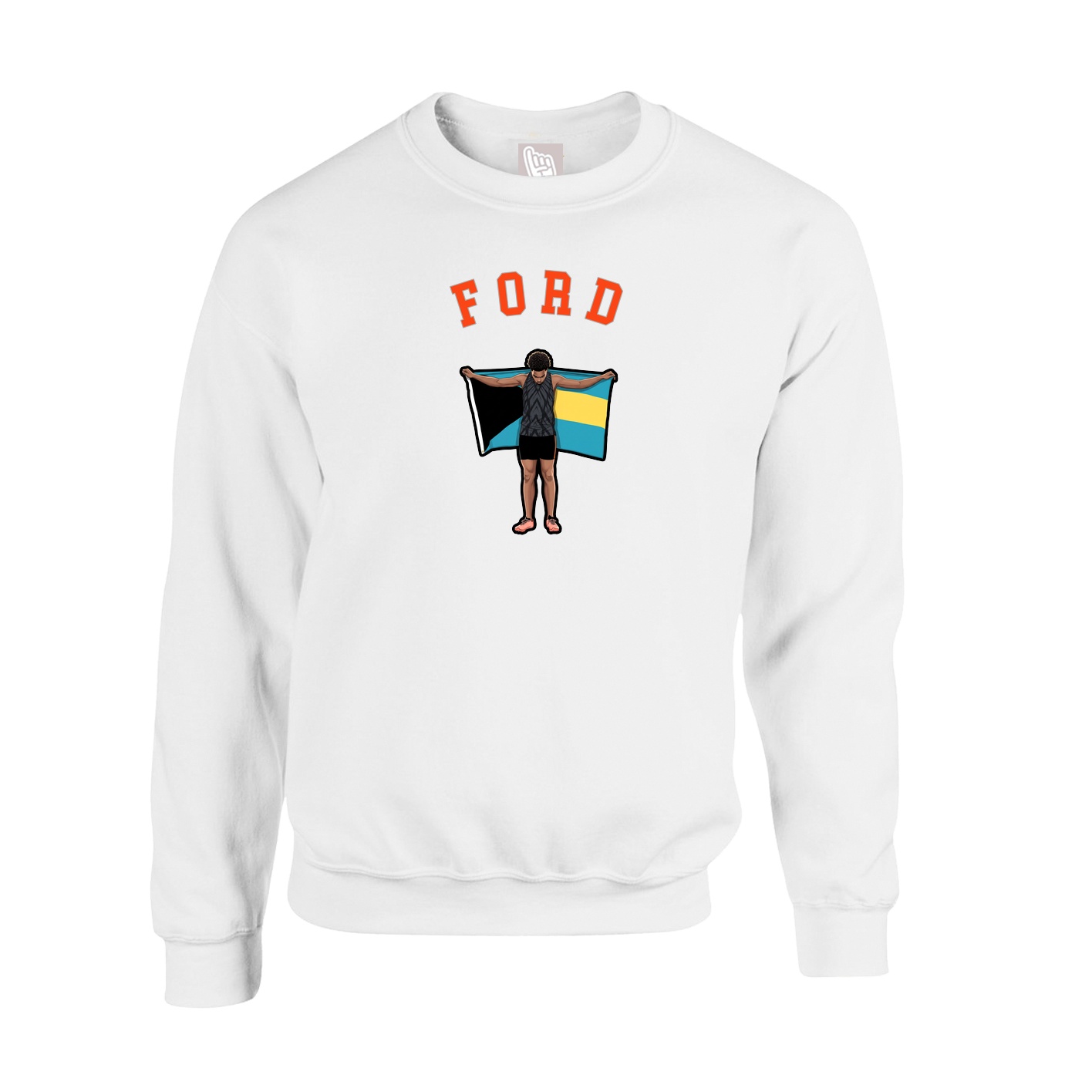 Fleece Crew — Shirsey Arch in White