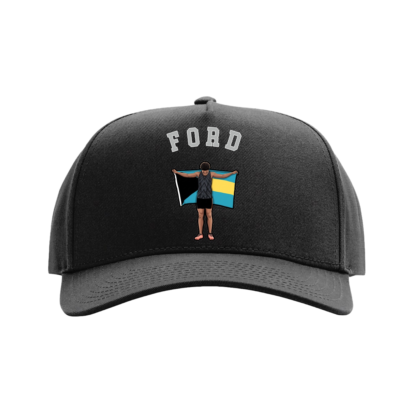 Full Fabric Five-Panel Champ Cap — Shirsey Arch in Black