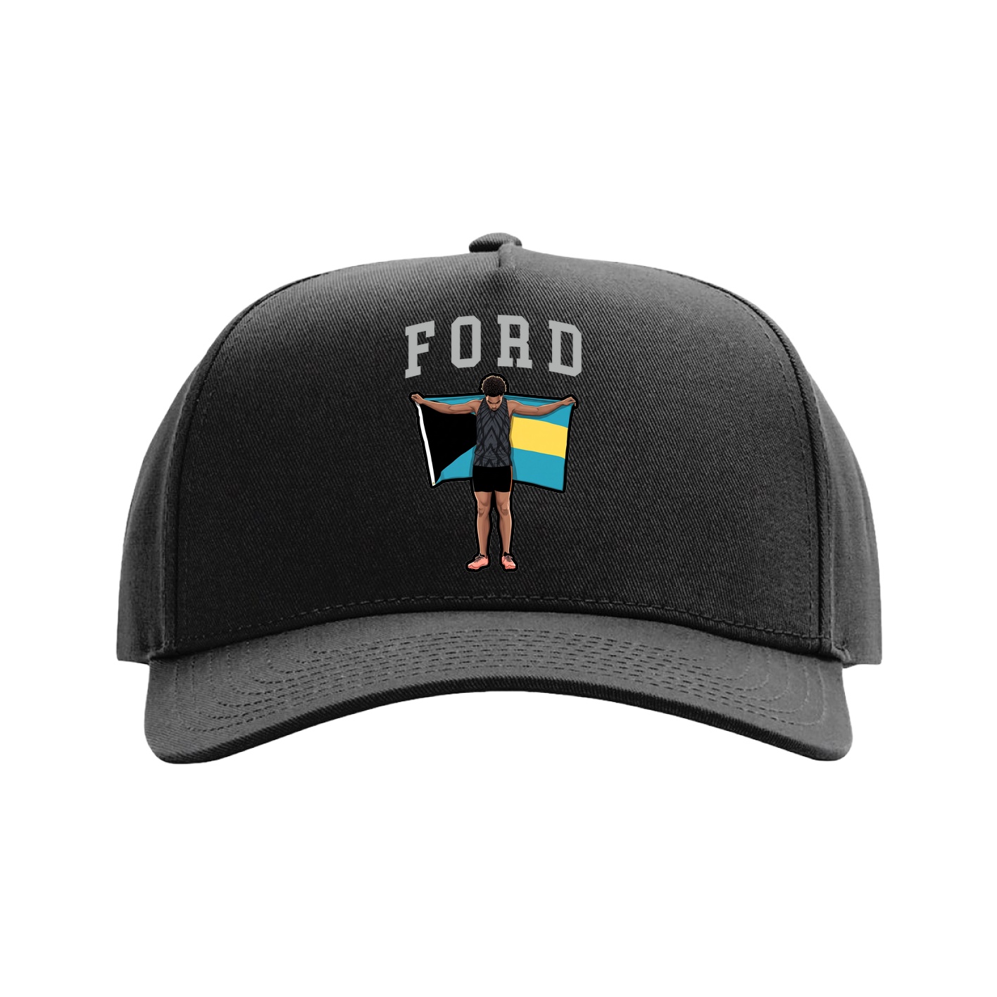 Full Fabric Five-Panel Champ Cap — Shirsey in Black