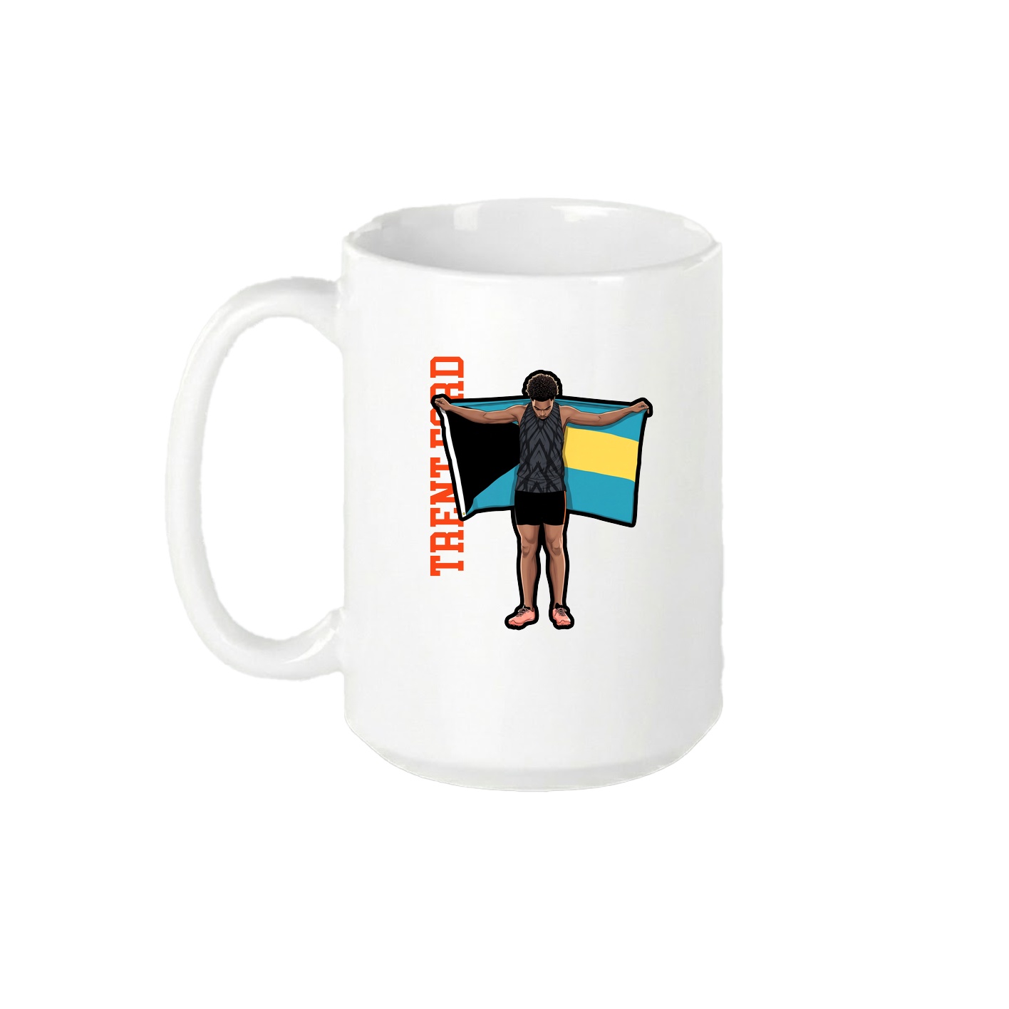 15oz Coffee Mug — Name Vertical in White