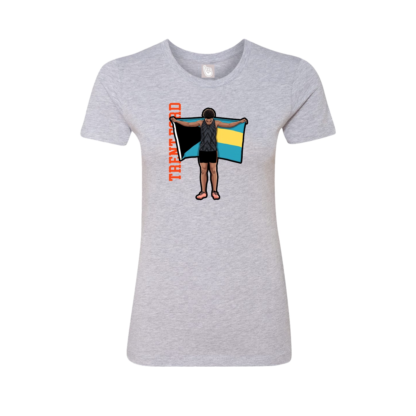 Womens Tee — Name Vertical in Grey