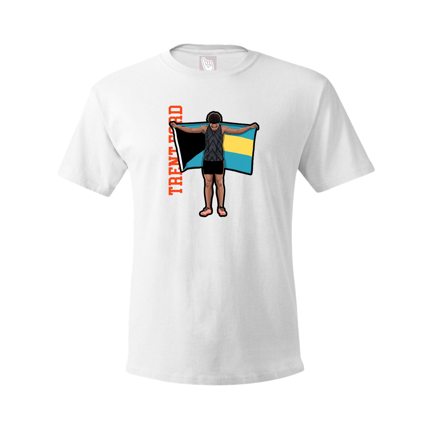 Youth Tee — Name Vertical in White