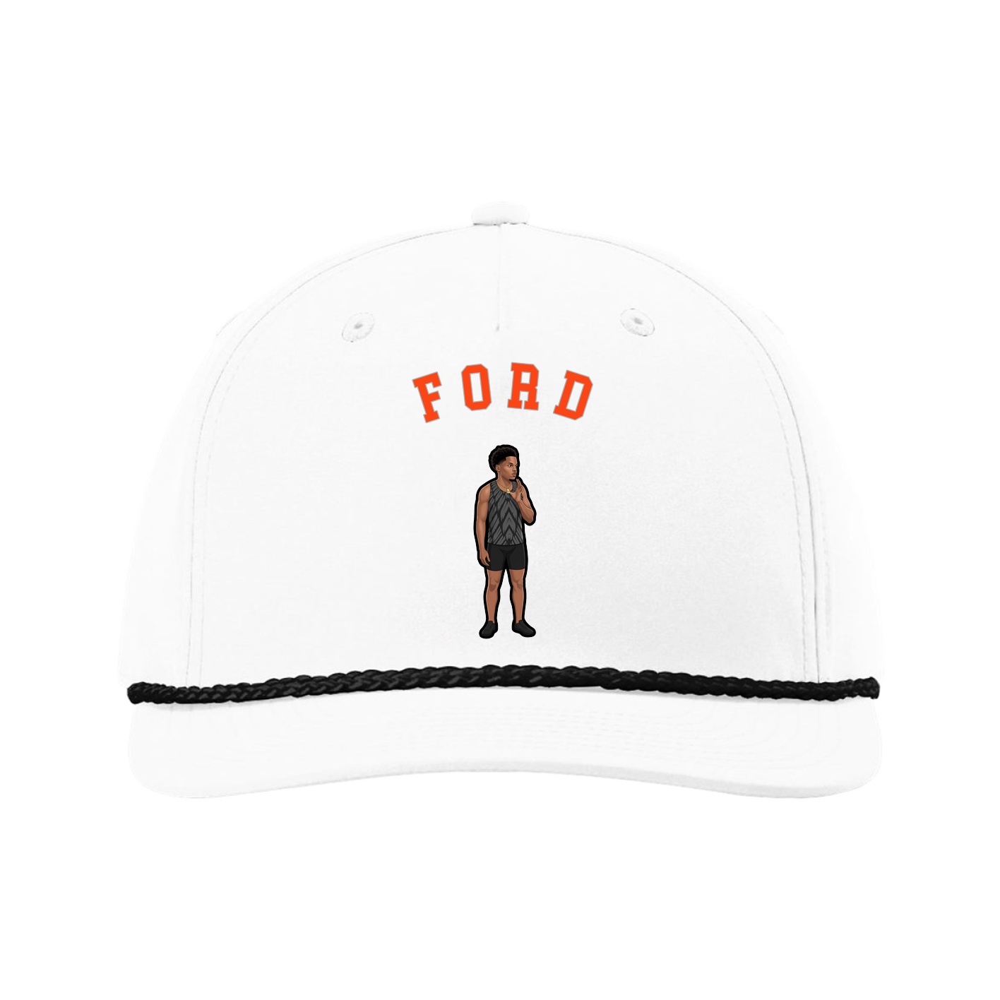 Five-Panel Classic Rope Cap — Shirsey Arch in White