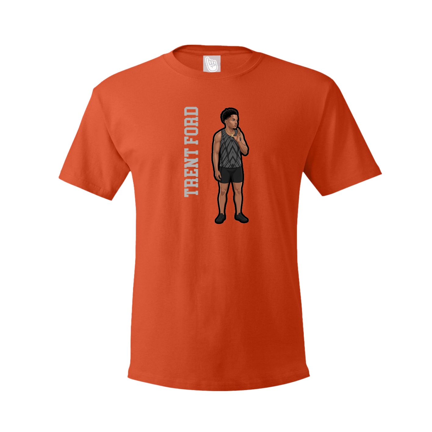 Tee — Name Vertical in Orange
