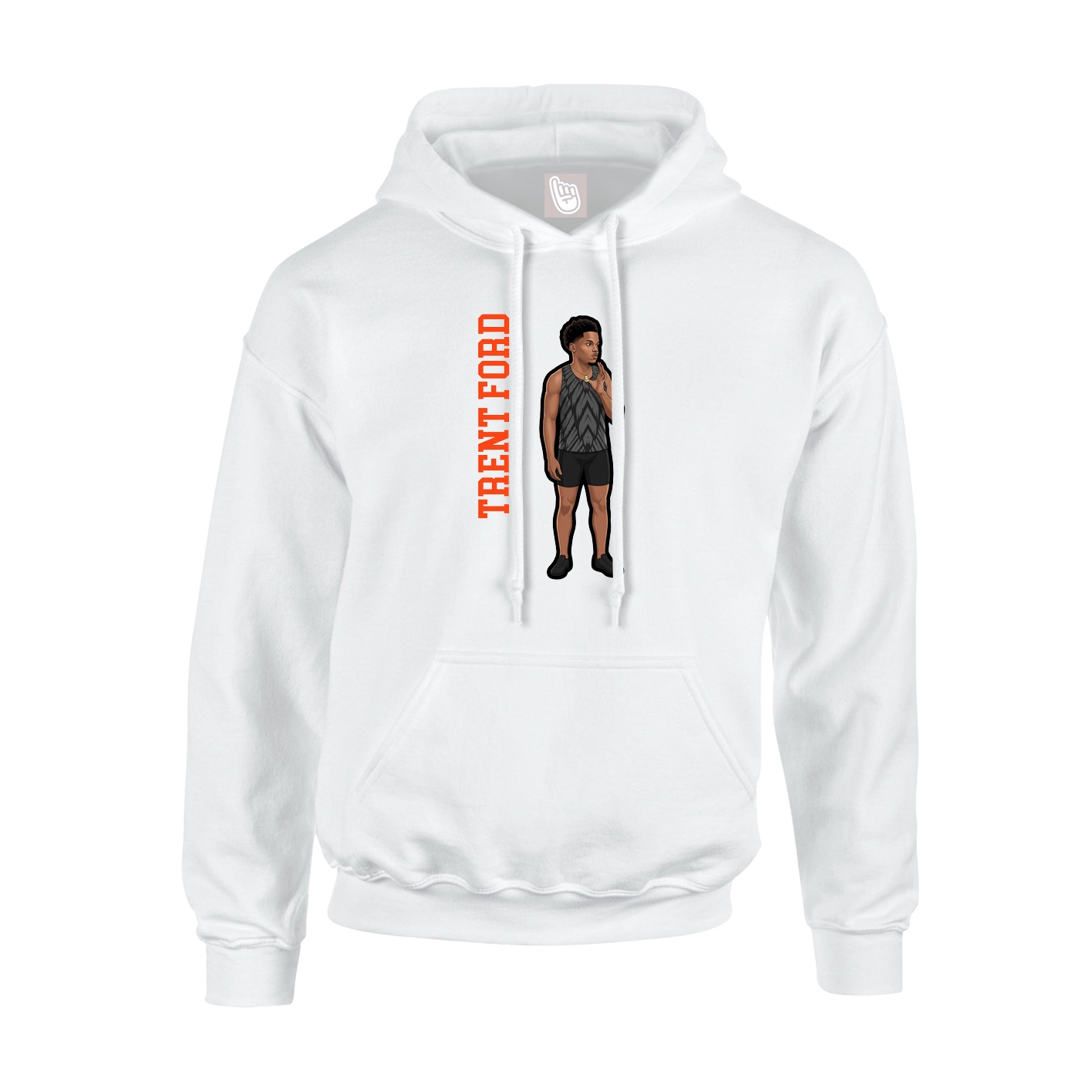 Hoodie — Name Vertical in White