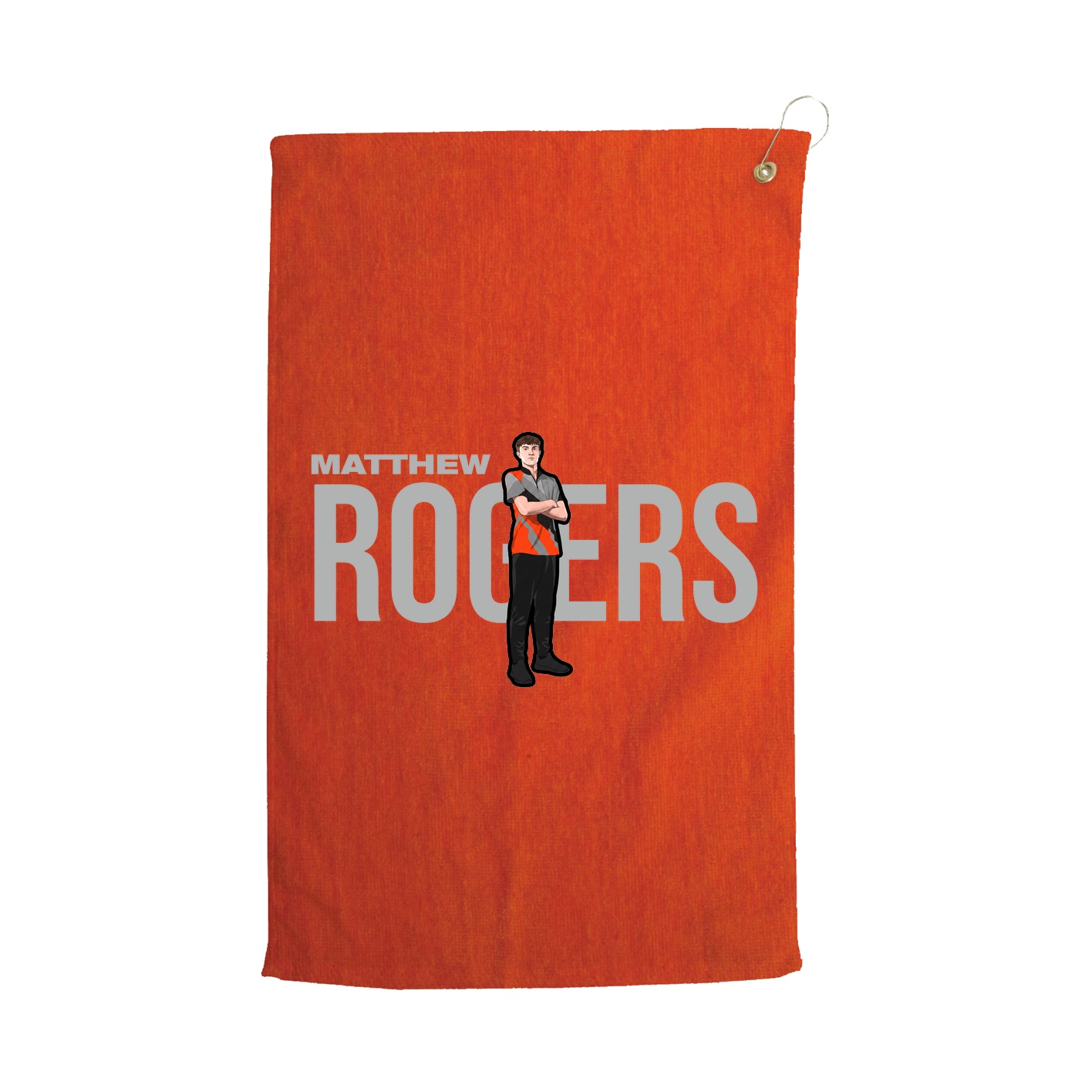 Golf Towel — Player Name in Orange