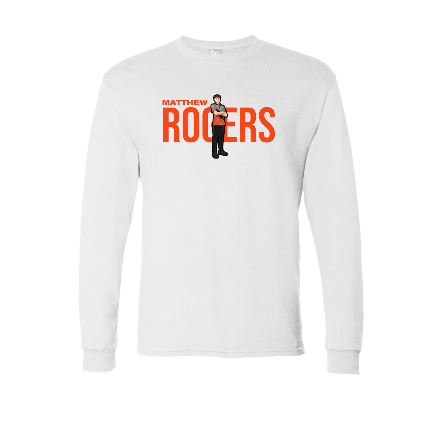 Long Sleeve Tee — Player Name in White