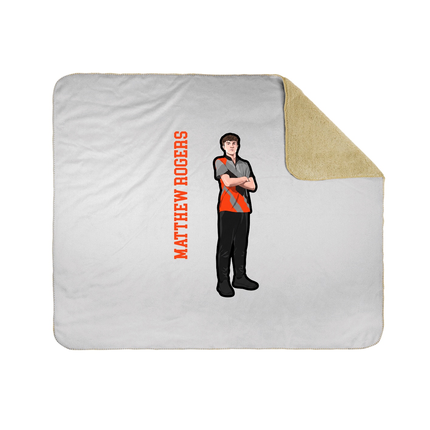Throw Blanket — Name Vertical in White