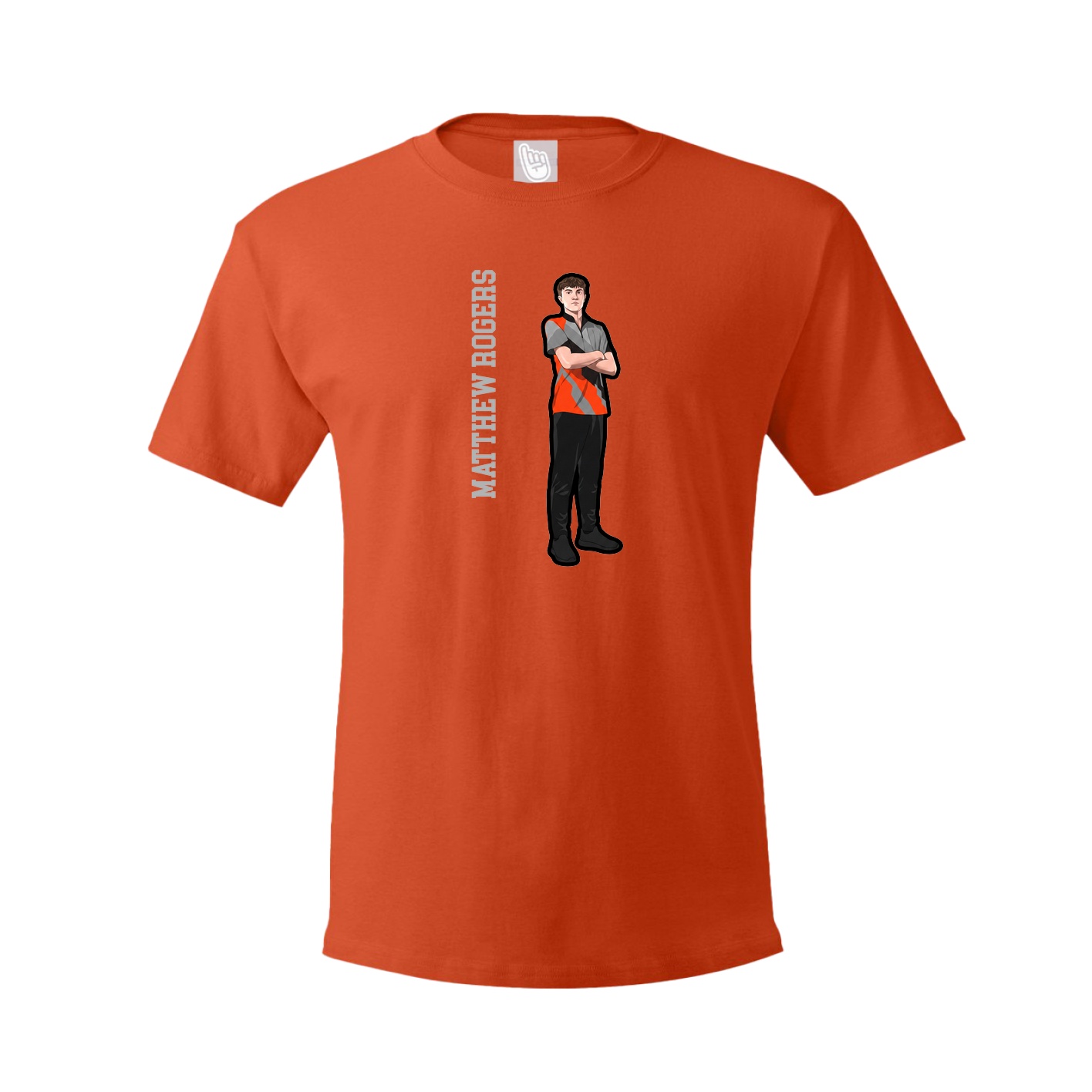 Youth Tee — Name Vertical in Orange