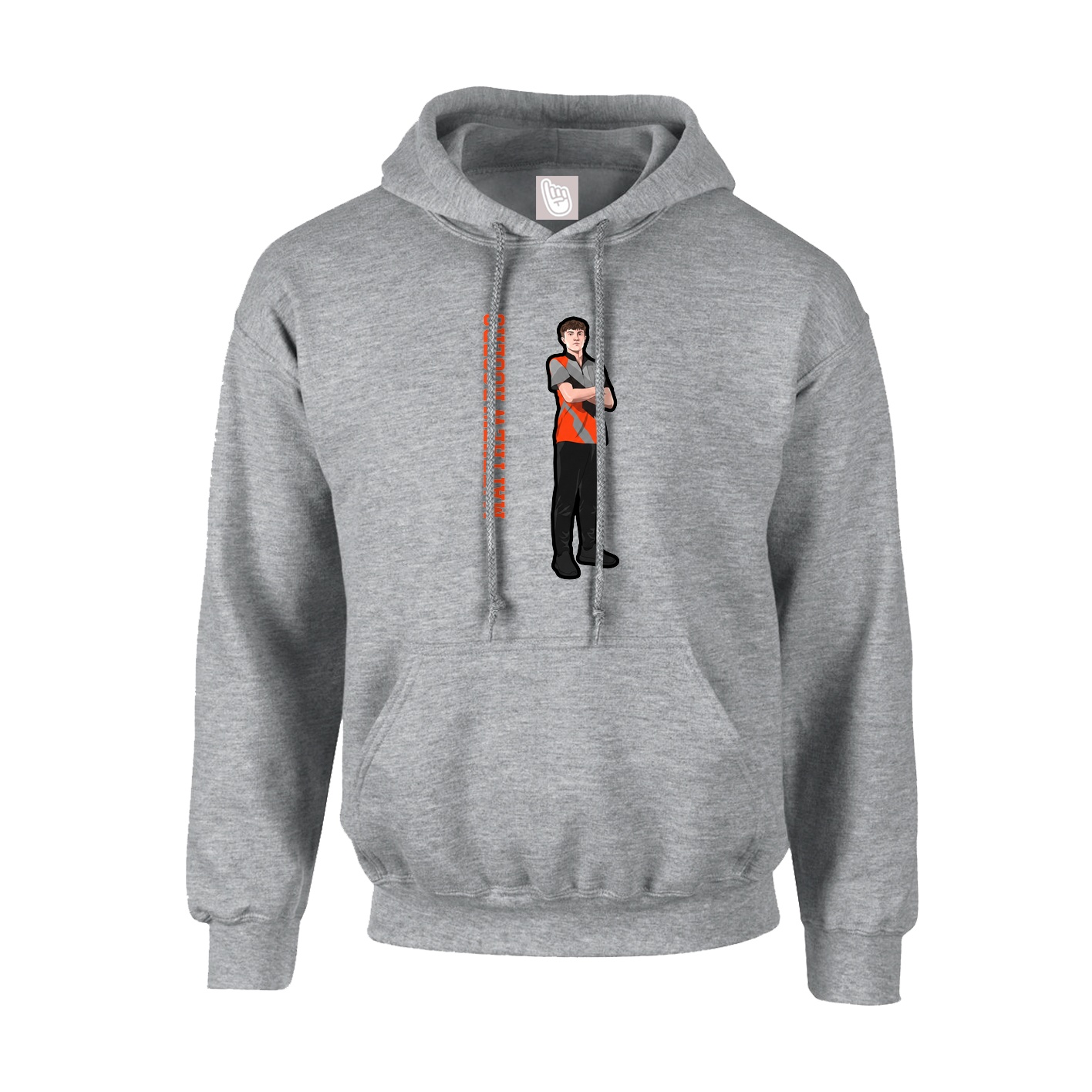Youth Hoodie — Name Vertical in Grey