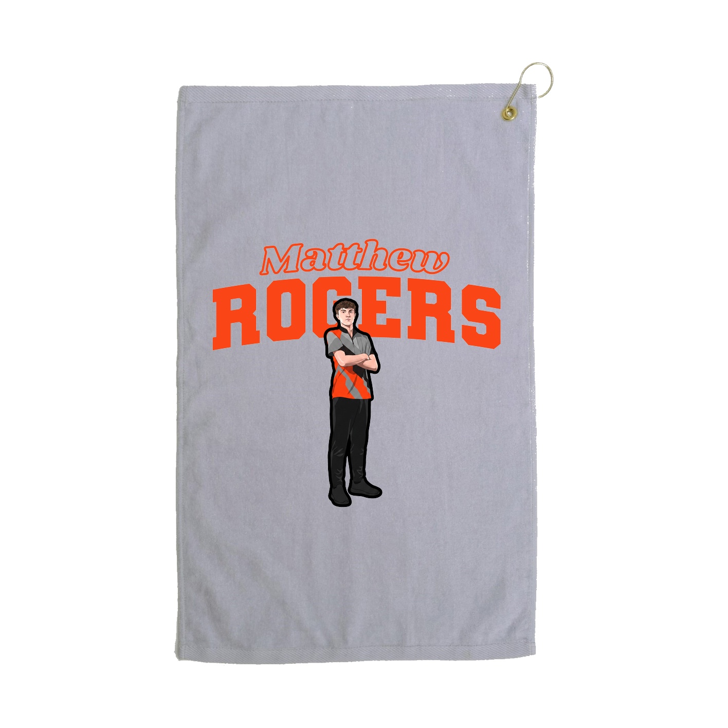 Golf Towel — Name Arch in Grey