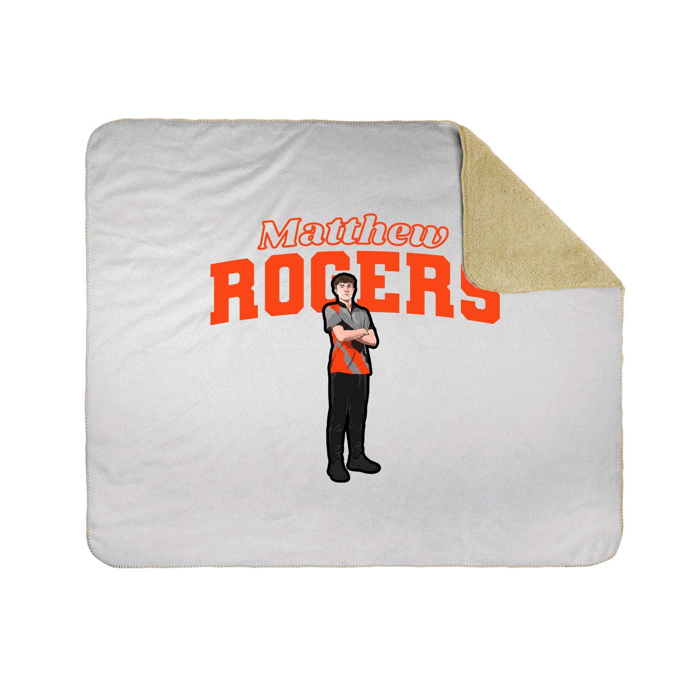 Throw Blanket — Name Arch in White